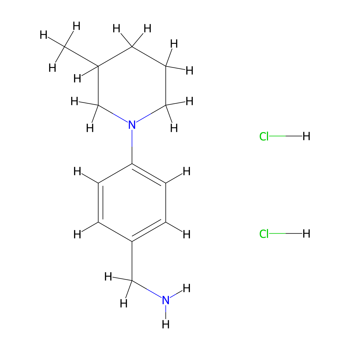 1-[4-(3-Methylpiperidin-1-yl)phenyl]methanamine dihydrochloride molecular structure, CAS 1432027-51-4