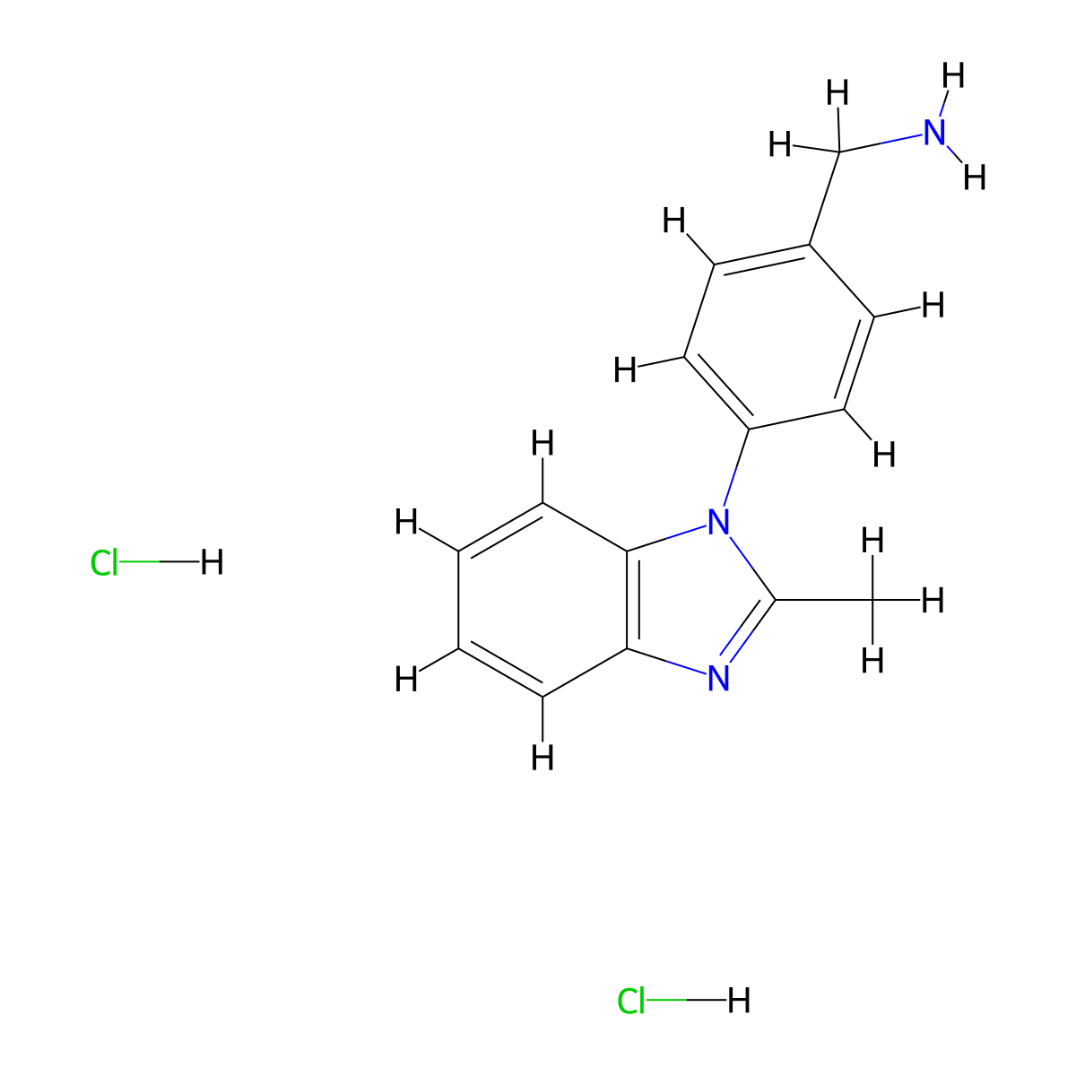 1-[4-(2-Methyl-1H-benzimidazol-1-yl)phenyl]methanamine dihydrochloride molecular structure, CAS 1432027-65-0