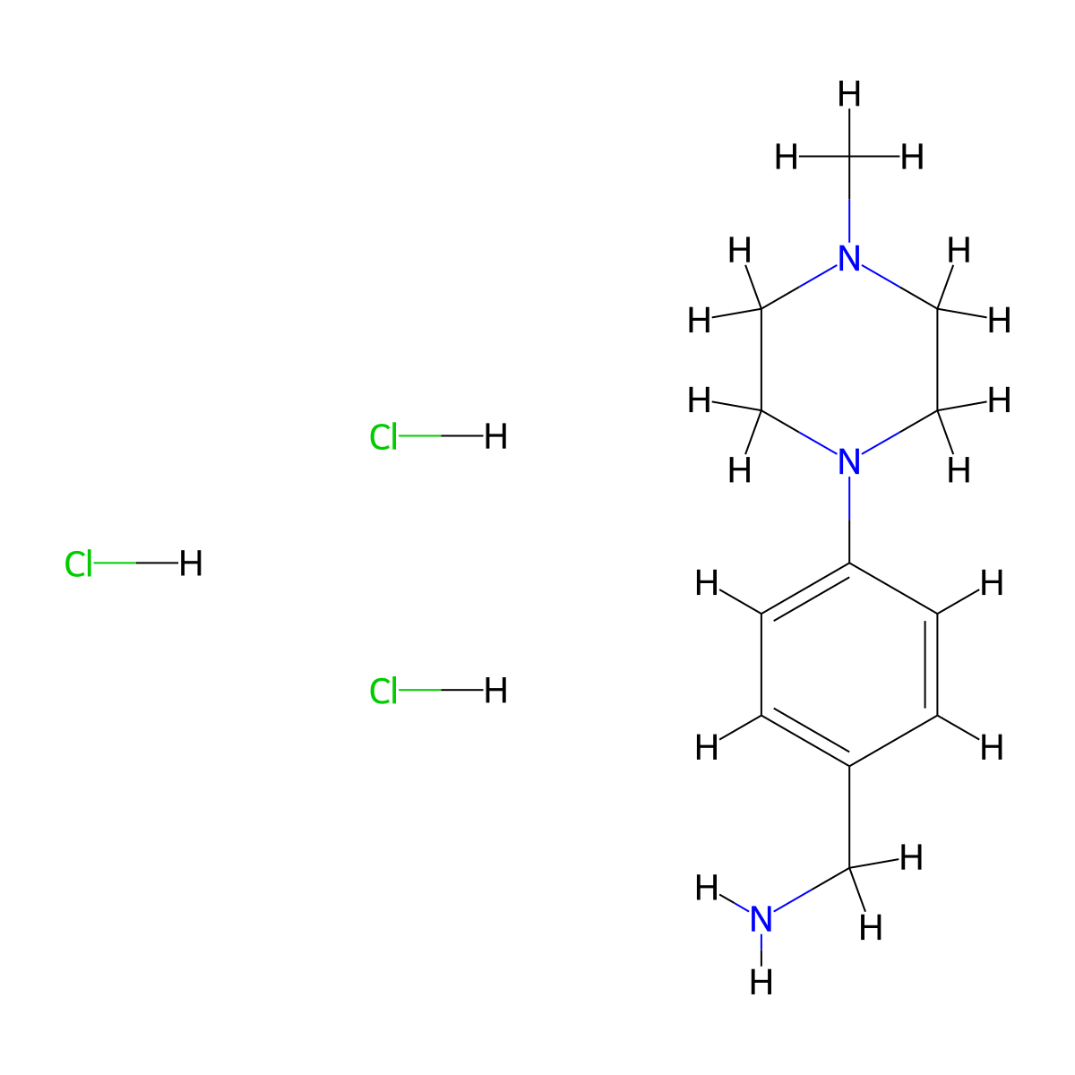 1-[4-(4-Methylpiperazin-1-YL)phenyl]methanamine trihydrochloride molecular structure, CAS 1432029-10-1