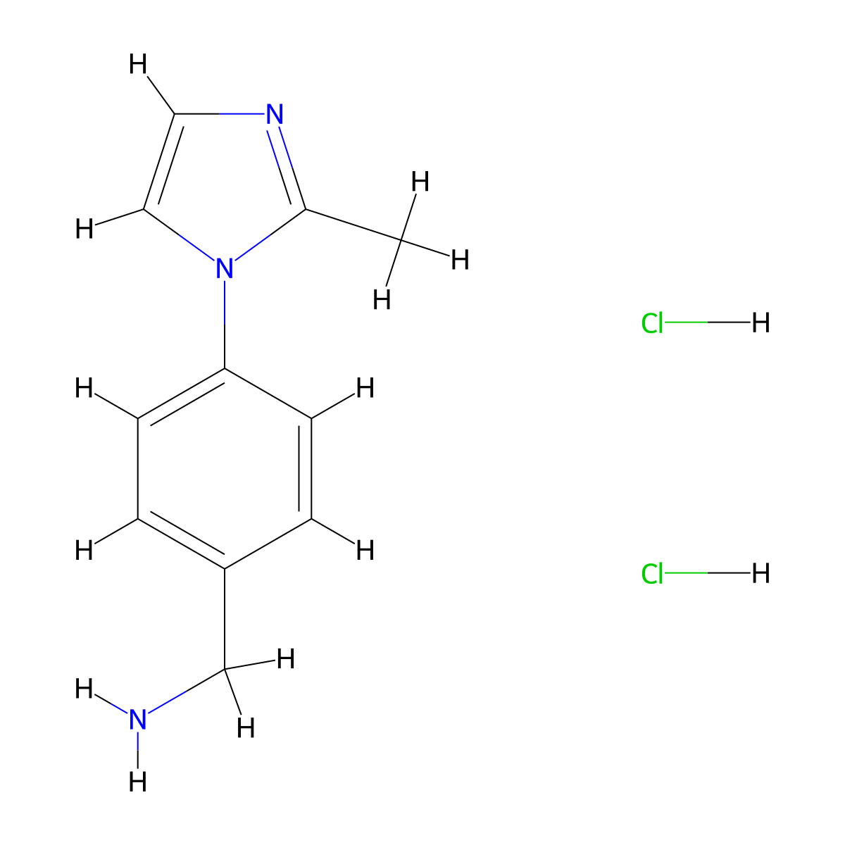 [4-(2-methyl-1H-imidazol-1-yl)phenyl]methanamine dihydrochloride molecular structure, CAS 1432029-26-9
