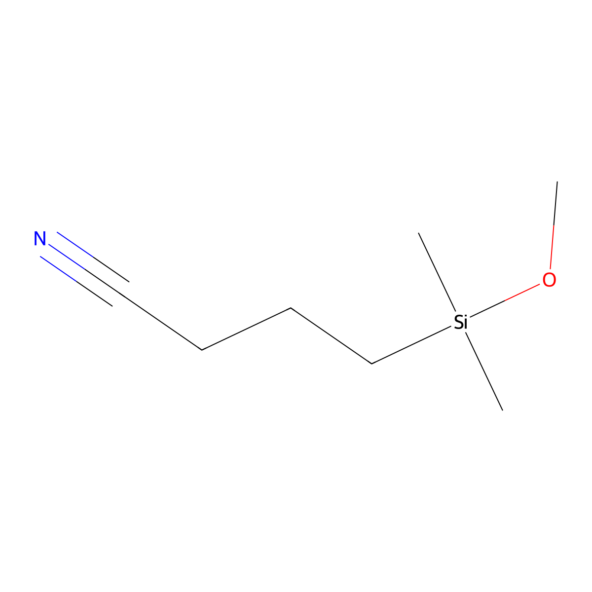 3-Cyanopropyldimethylmethoxysilane molecular structure, CAS 143203-47-8