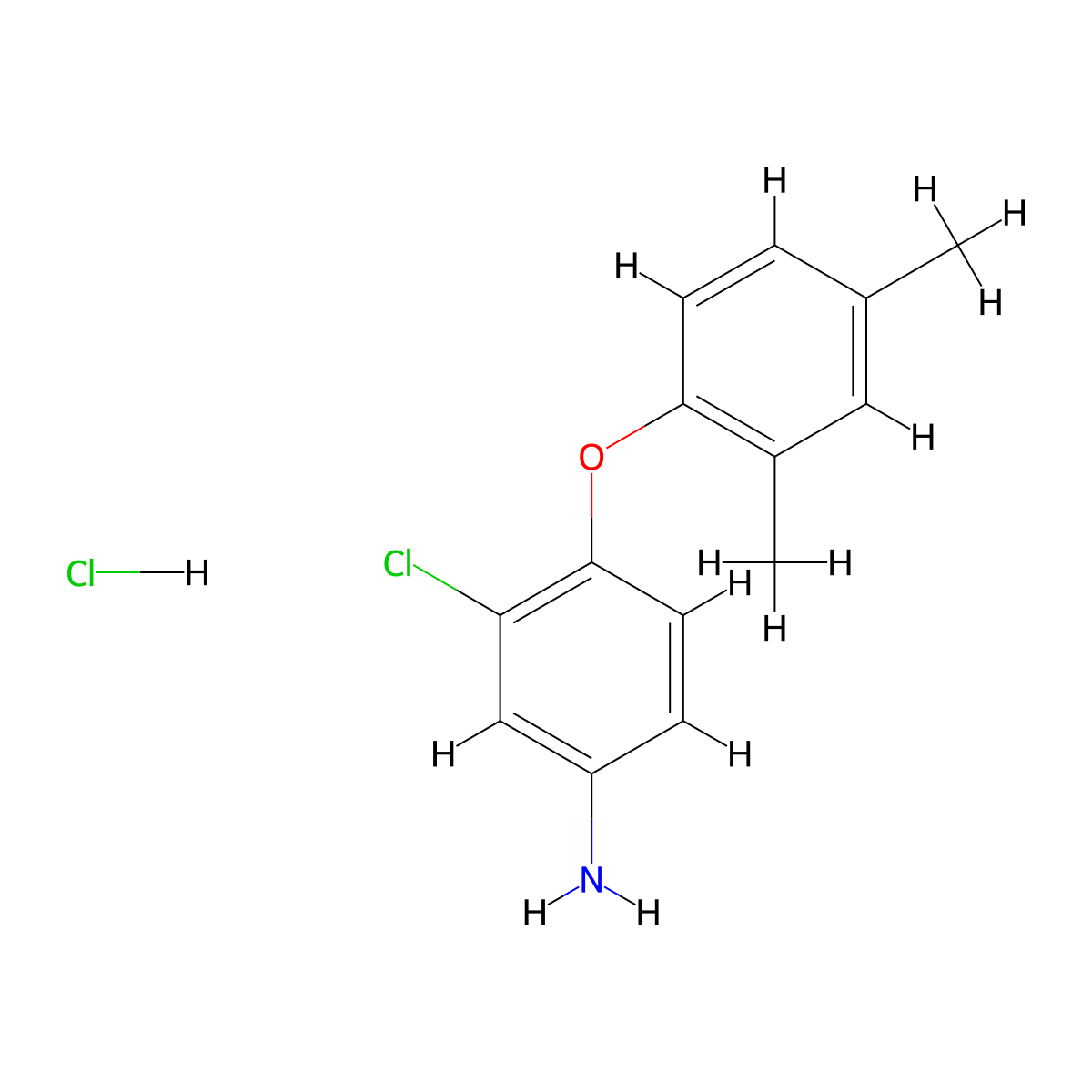 3-Chloro-4-(2,4-dimethylphenoxy)aniline hydrochloride molecular structure, CAS 1432031-72-5