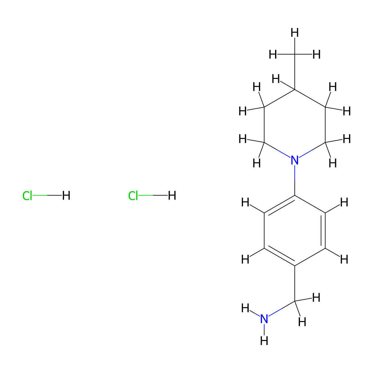 1-[4-(4-Methylpiperidin-1-YL)phenyl]methanamine dihydrochloride molecular structure, CAS 1432031-84-9