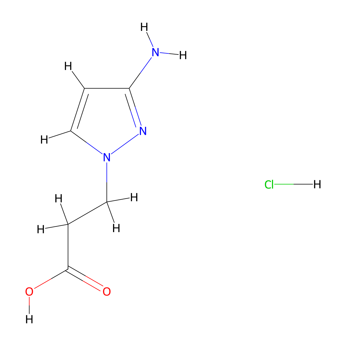 3-(3-Amino-1H-pyrazol-1-yl)propanoic acid hydrochloride molecular structure, CAS 1432031-89-4