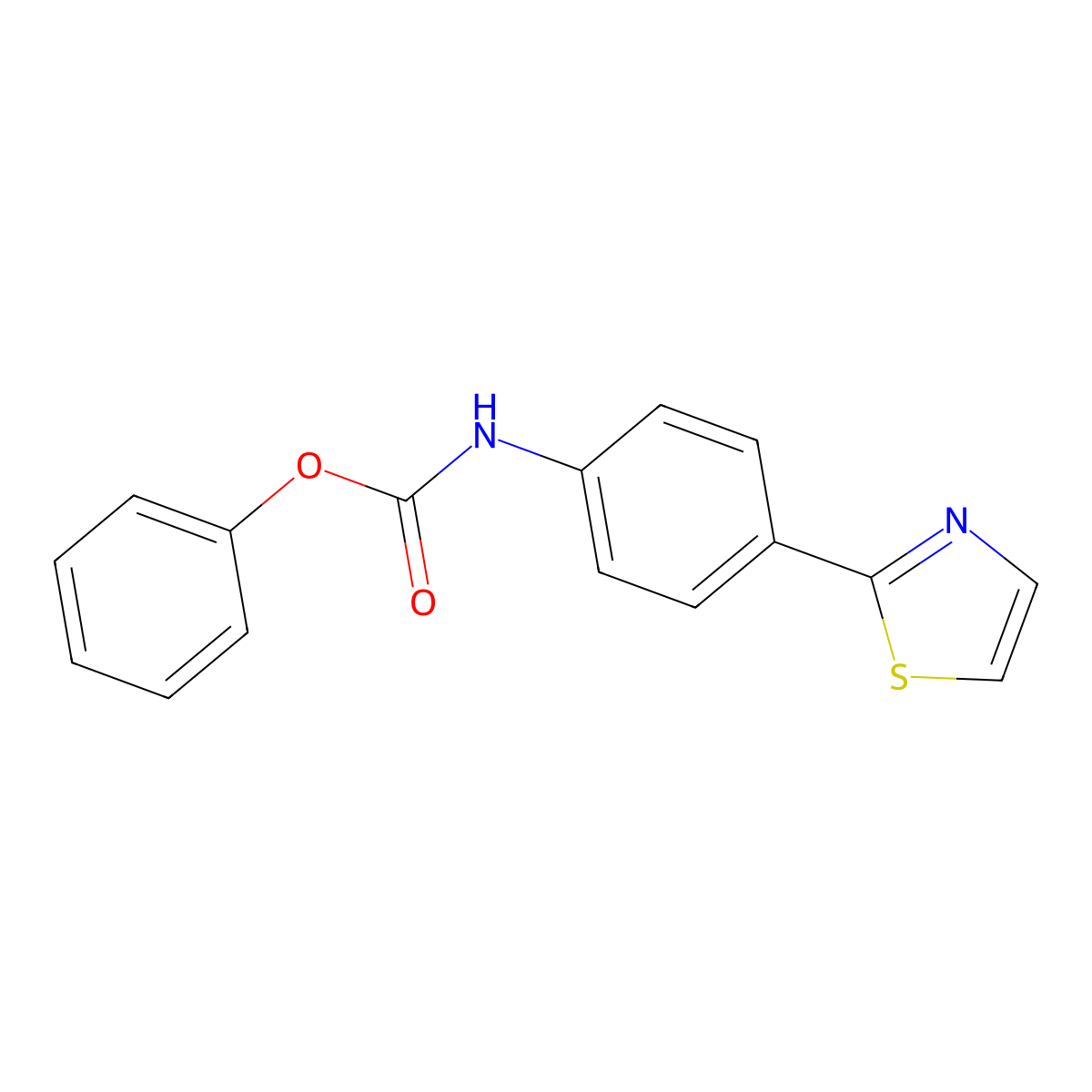 phenyl N-[4-(1,3-thiazol-2-yl)phenyl]carbamate molecular structure, CAS 1432032-81-9