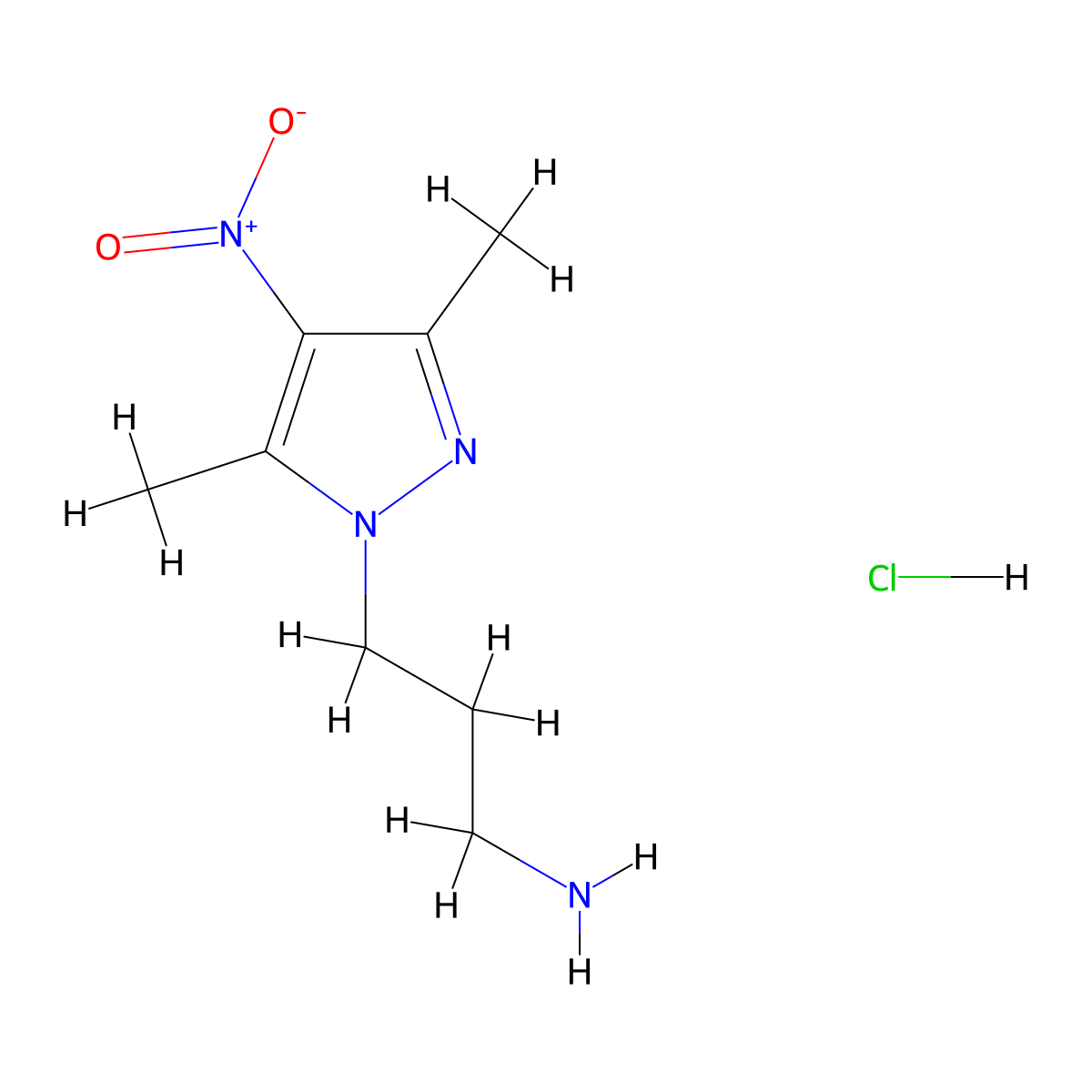 3-(3,5-Dimethyl-4-nitro-1H-pyrazol-1-yl)propan-1-amine hydrochloride molecular structure, CAS 1432033-49-2