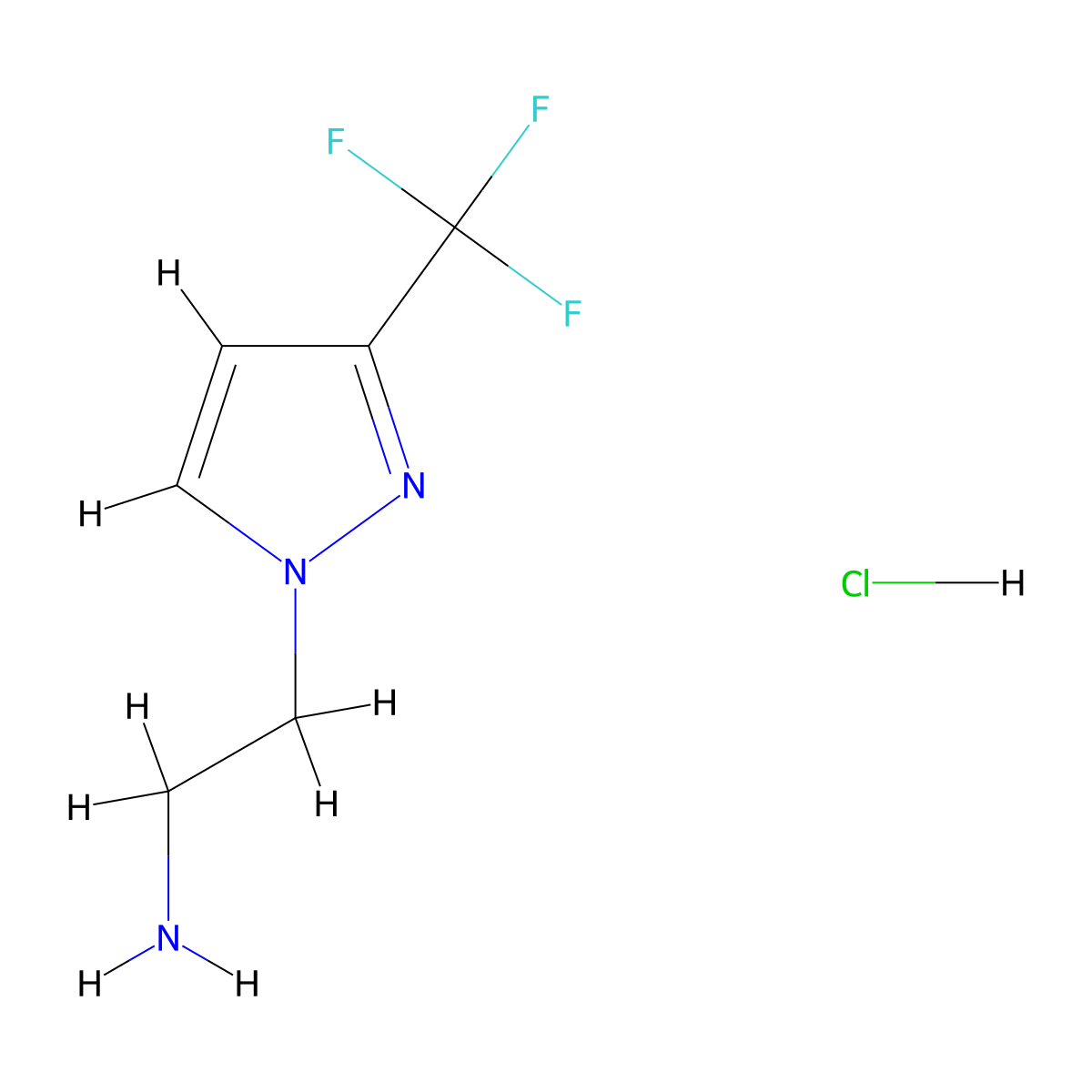 2-(3-(trifluoromethyl)-1H-pyrazol-1-yl)ethan-1-amine hydrochloride molecular structure, CAS 1432034-83-7