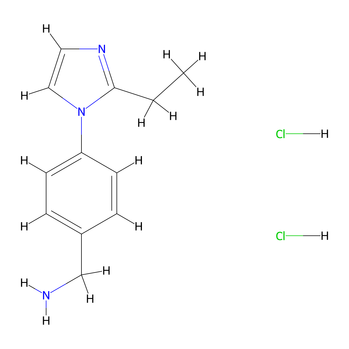 1-[4-(2-Ethyl-1H-imidazol-1-yl)phenyl]methanamine dihydrochloride molecular structure, CAS 1432034-85-9