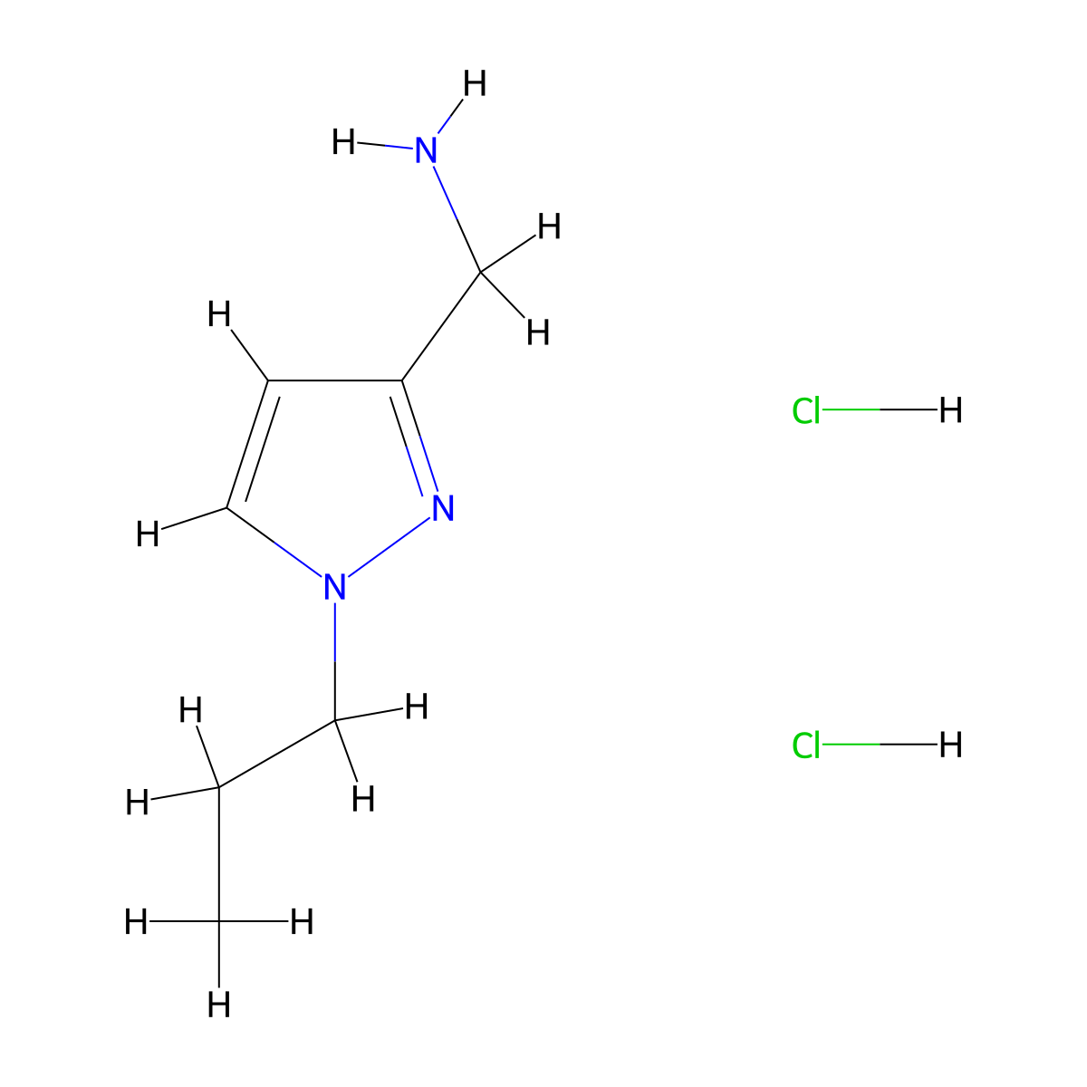 (1-Propyl-1H-pyrazol-3-yl)methanamine dihydrochloride molecular structure, CAS 1432034-87-1