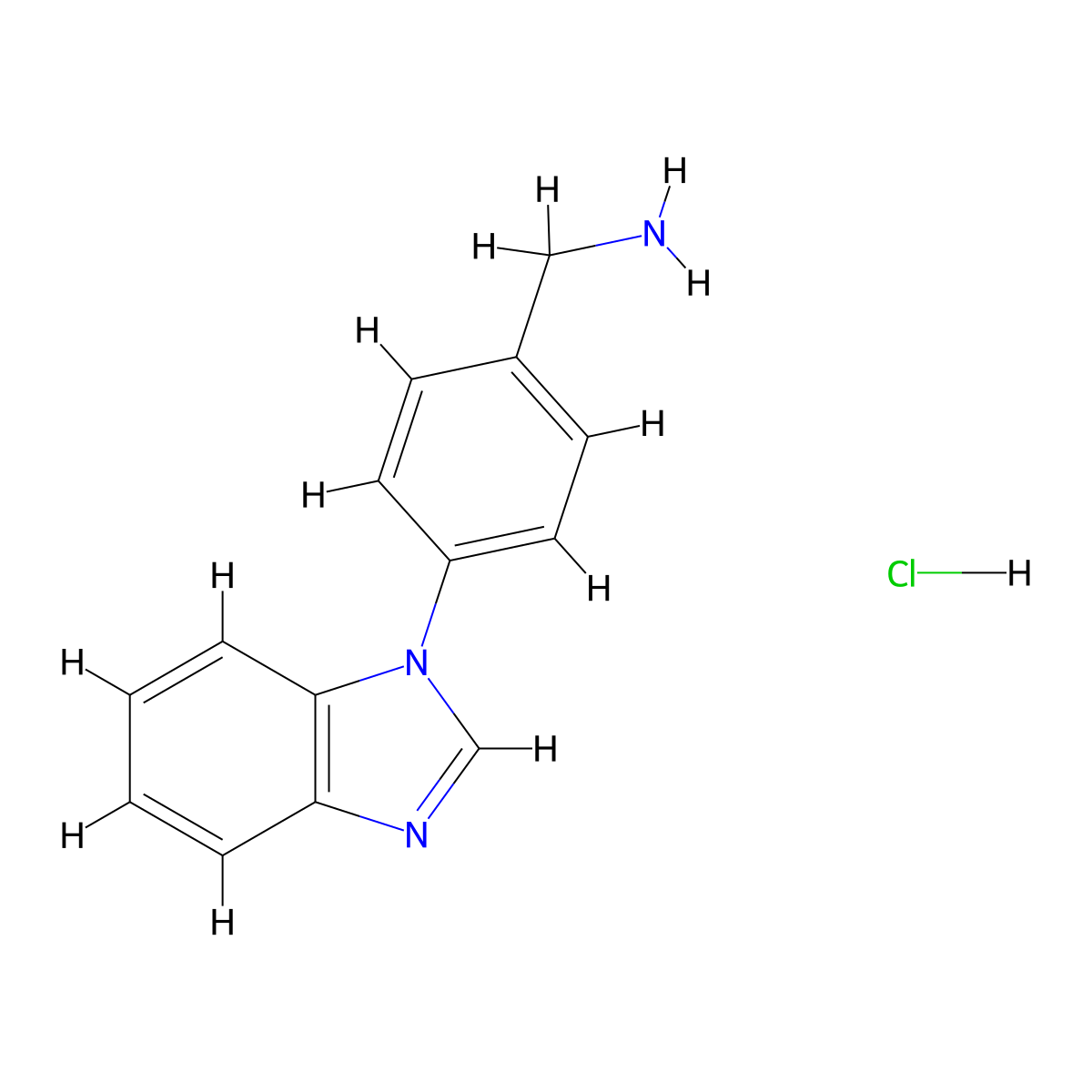 (4-(1H-Benzo[d]imidazol-1-yl)phenyl)methanamine hydrochloride molecular structure, CAS 1432036-01-5