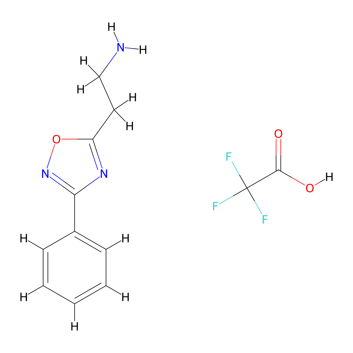 2-(3-Phenyl-1,2,4-oxadiazol-5-yl)ethan-1-amine; trifluoroacetic acid molecular structure, CAS 1432036-18-4