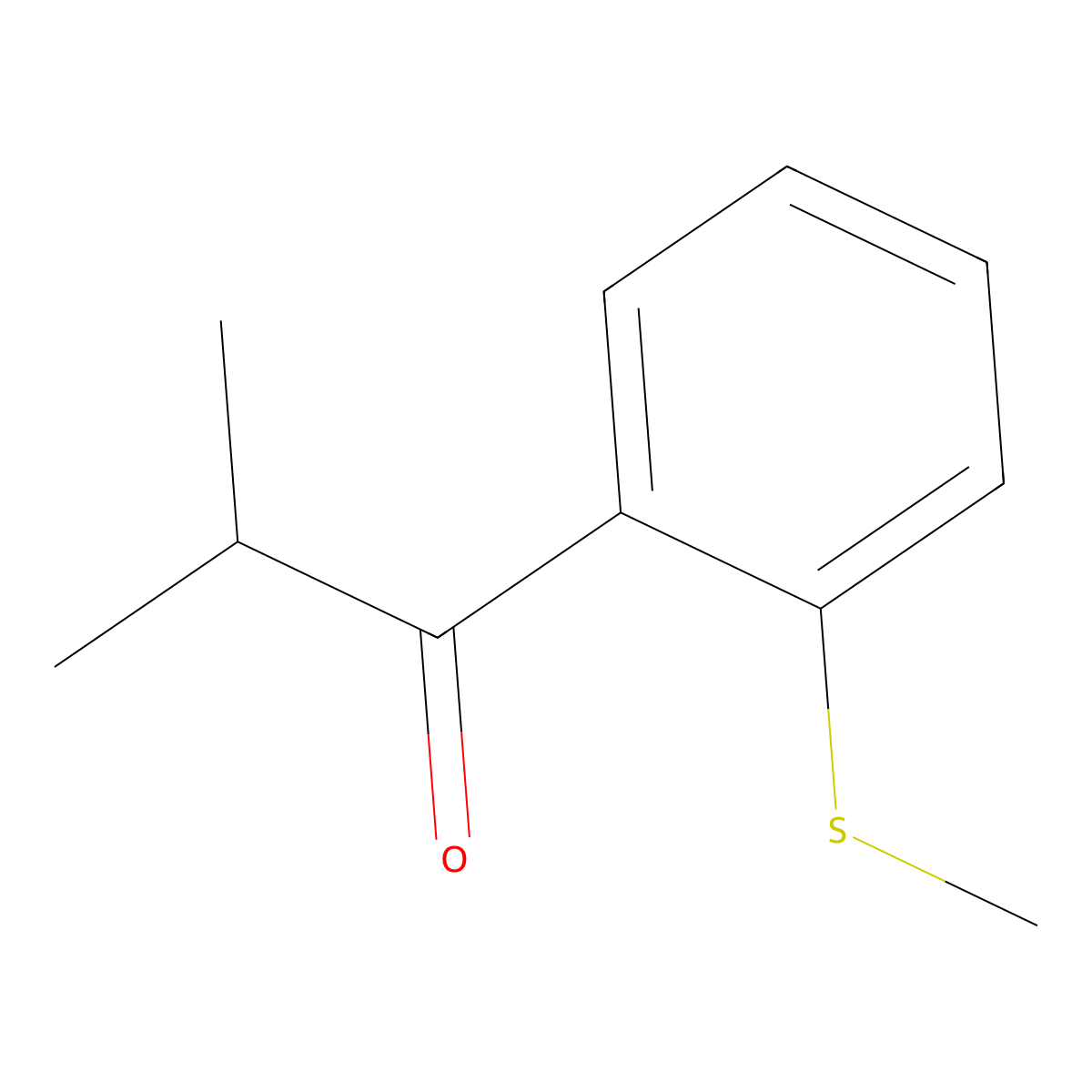 2-Methyl-1-[2-(methylsulfanyl)phenyl]propan-1-one molecular structure, CAS 1432037-01-8