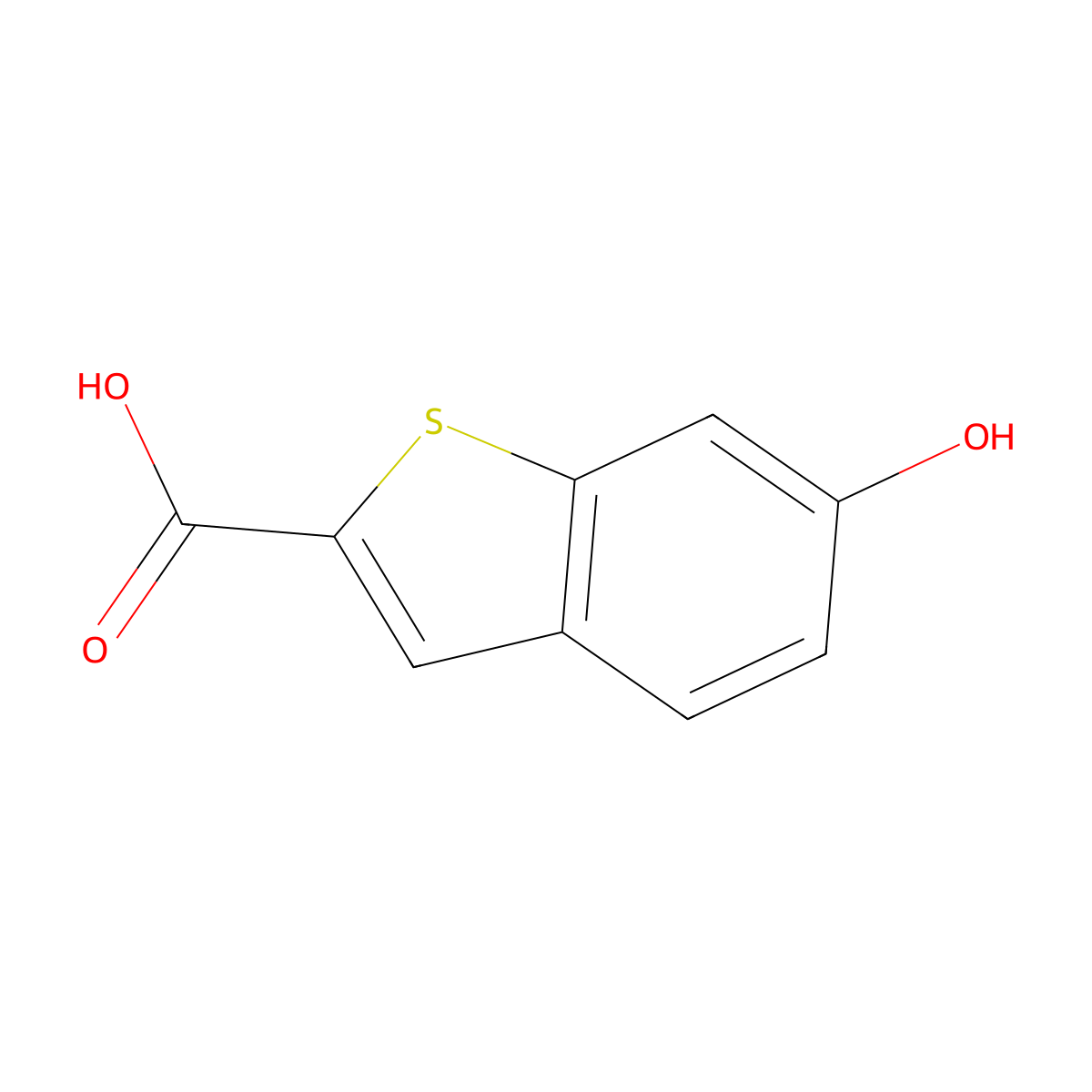 6-Hydroxybenzo[b]thiophene-2-carboxylic acid molecular structure, CAS 1432040-88-4