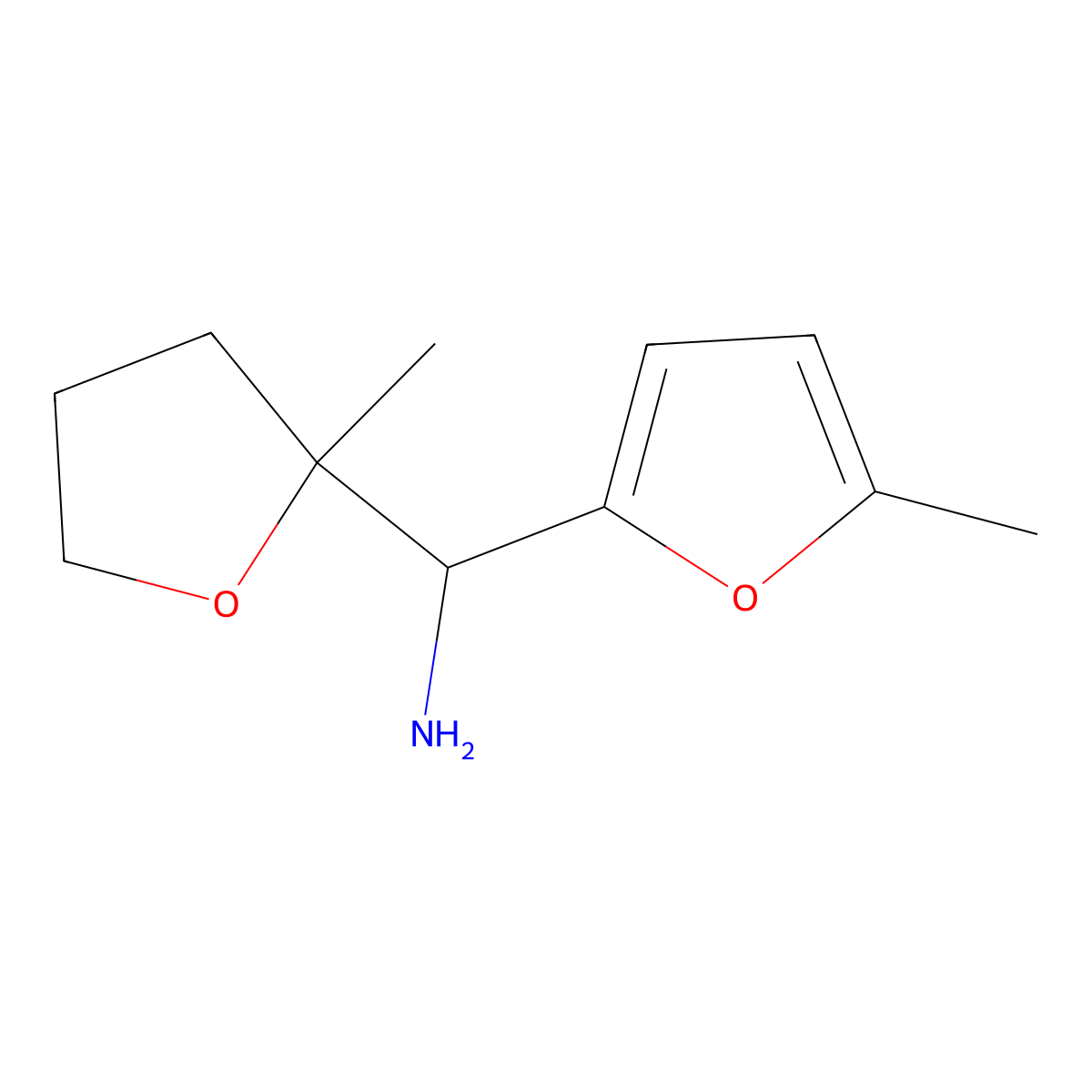 (5-Methylfuran-2-yl)(2-methyloxolan-2-yl)methanamine molecular structure, CAS 1432041-34-3