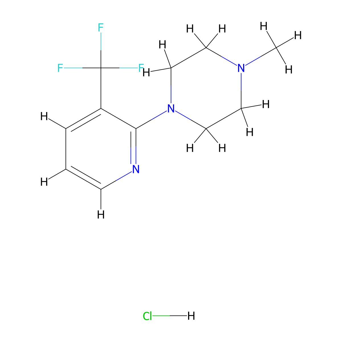 1-Methyl-4-[3-(trifluoromethyl)-2-pyridyl]piperazine hydrochloride molecular structure, CAS 1432053-93-4