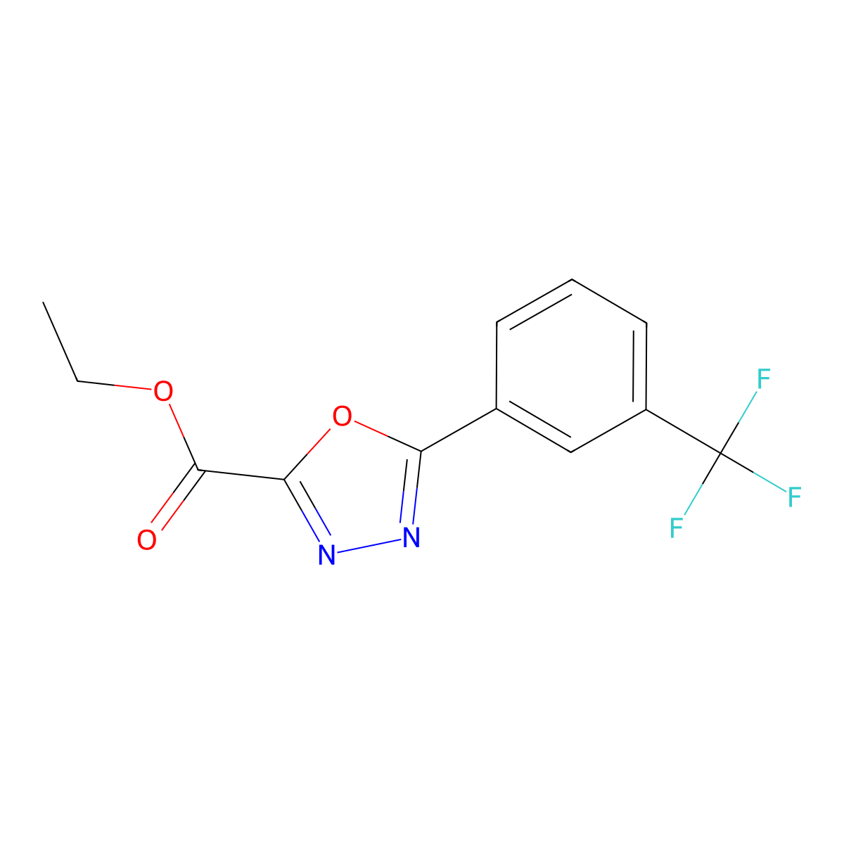 Ethyl 5-[3-(trifluoromethyl)phenyl]-1,3,4-oxadiazole-2-carboxylate molecular structure, CAS 1432053-94-5