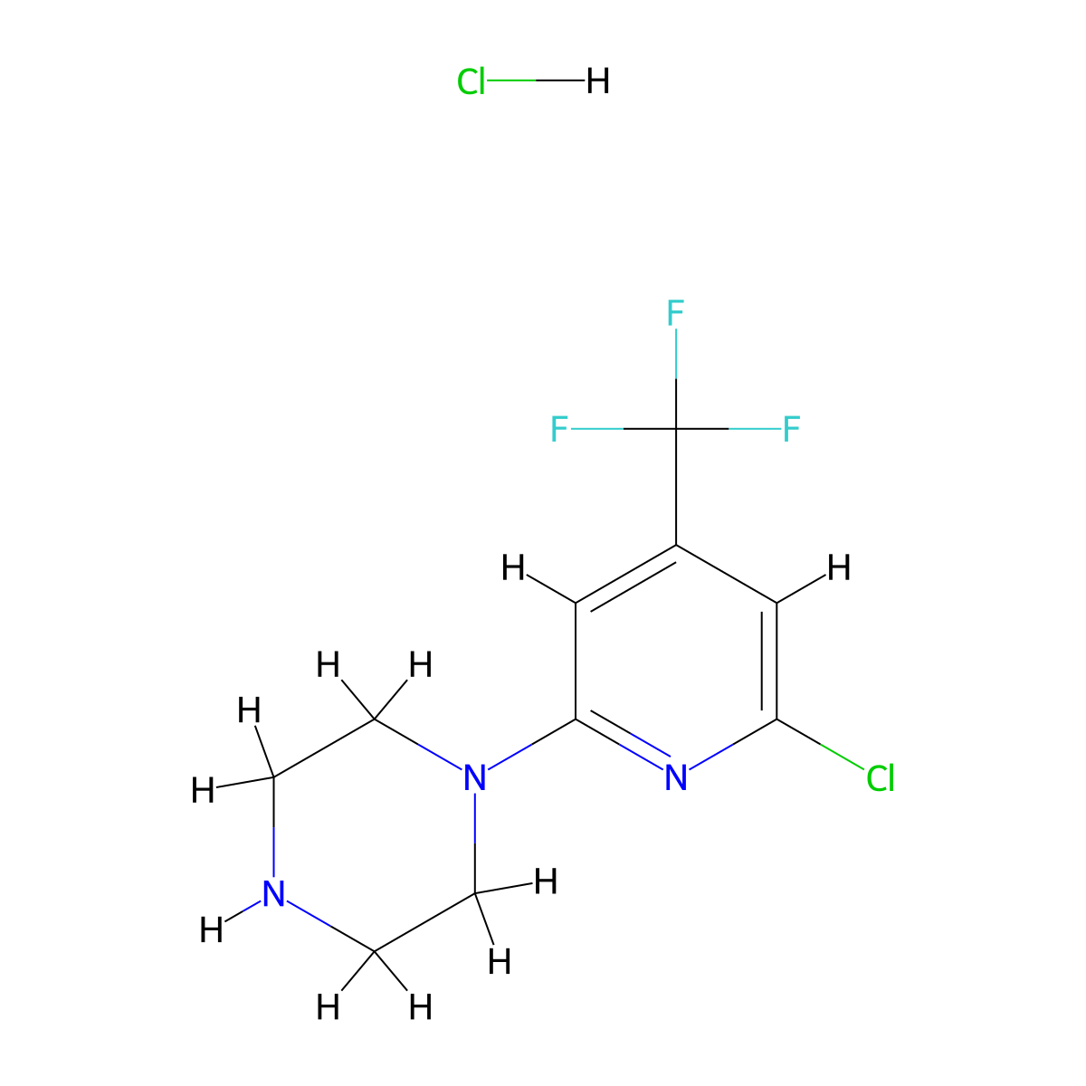 1-[6-Chloro-4-(trifluoromethyl)-2-pyridyl]piperazine hydrochloride molecular structure, CAS 1432053-96-7