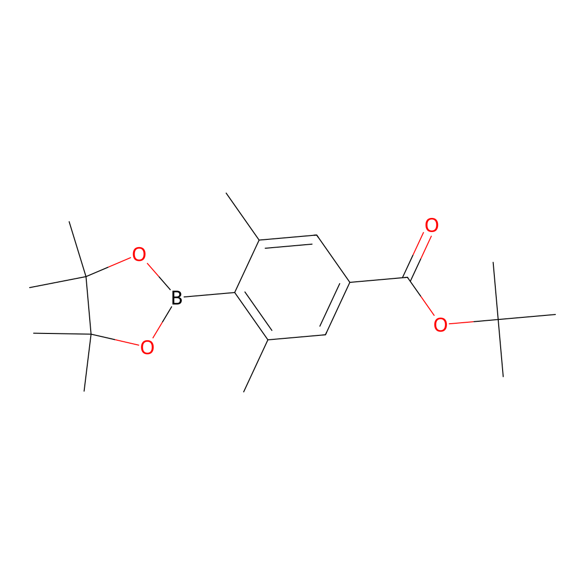 Tert-butyl 3,5-dimethyl-4-(4,4,5,5-tetramethyl-1,3,2-dioxaborolan-2-YL)benzoate molecular structure, CAS 1432055-34-9