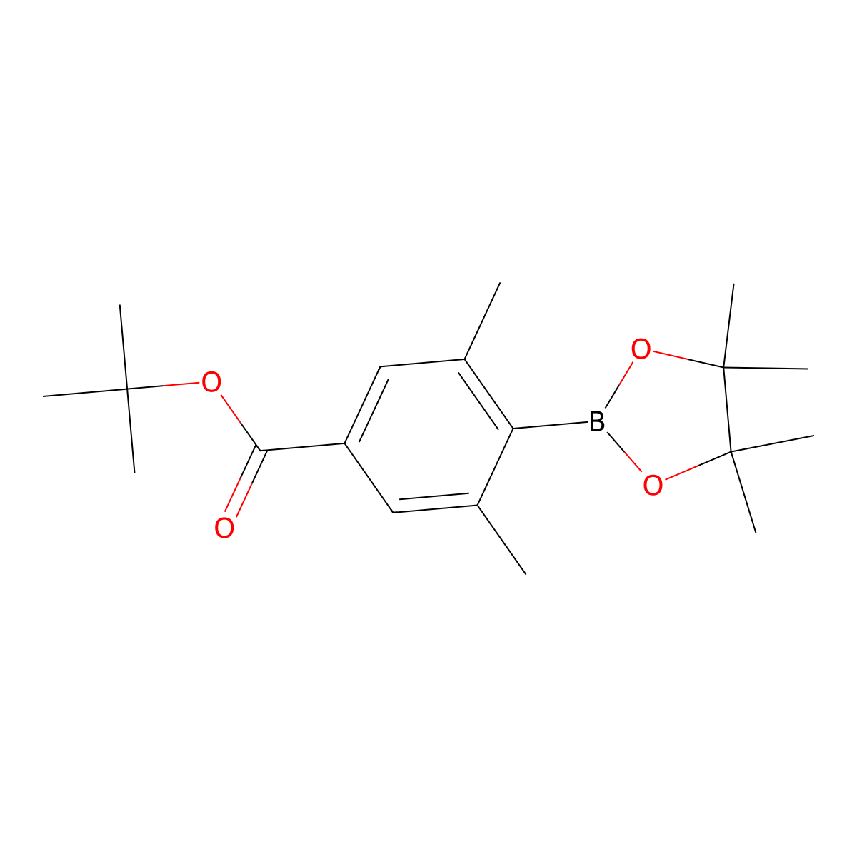 Tert-butyl 3,5-dimethyl-4-(4,4,5,5-tetramethyl-1,3,2-dioxaborolan-2-YL)benzoate molecular structure, CAS 1432055-34-9