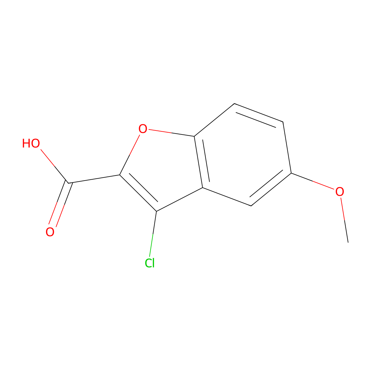 3-Chloro-5-methoxy-benzofuran-2-carboxylic acid molecular structure, CAS 1432057-41-4