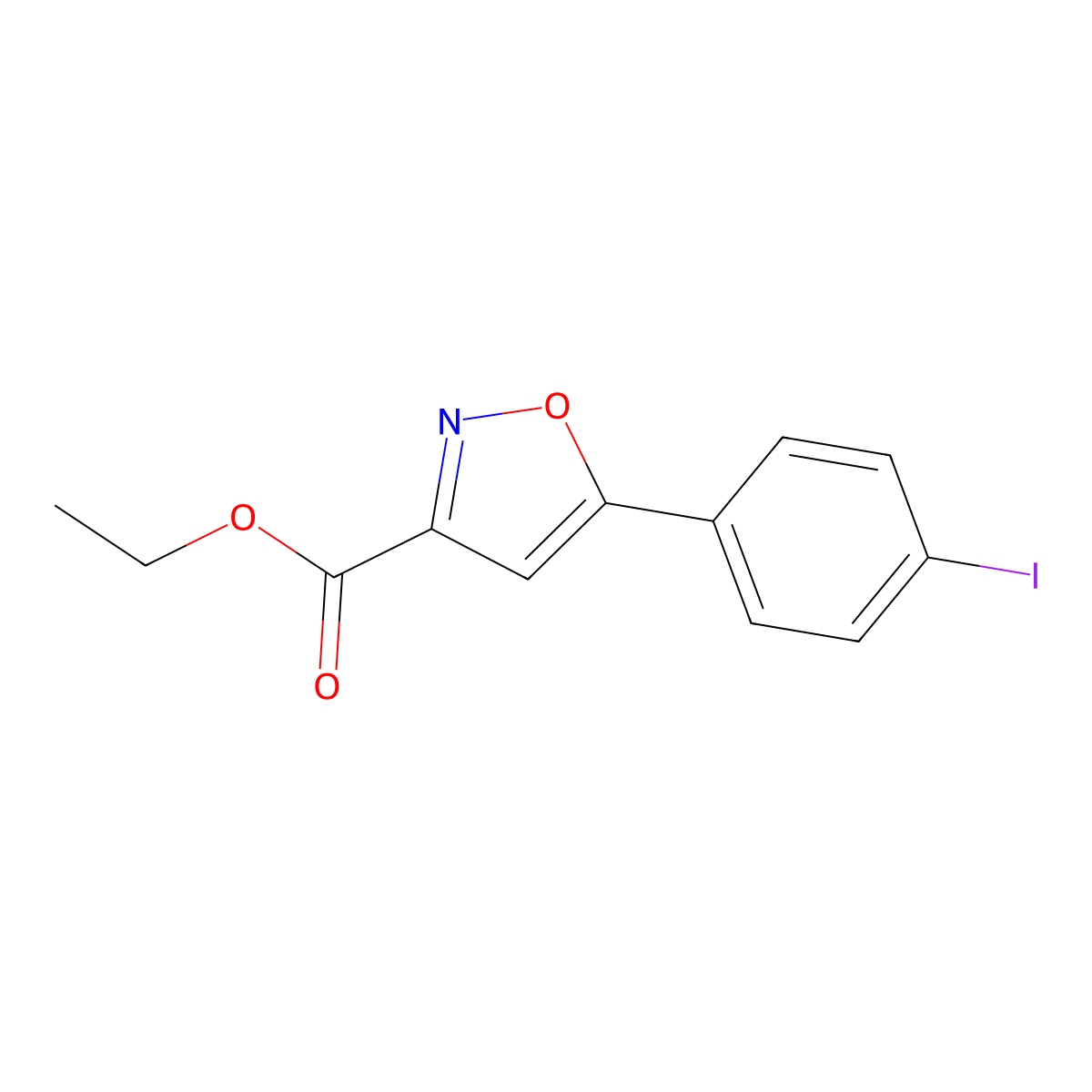 Ethyl 5-(4-Iodophenyl)isoxazole-3-carboxylate molecular structure, CAS 1432059-00-1