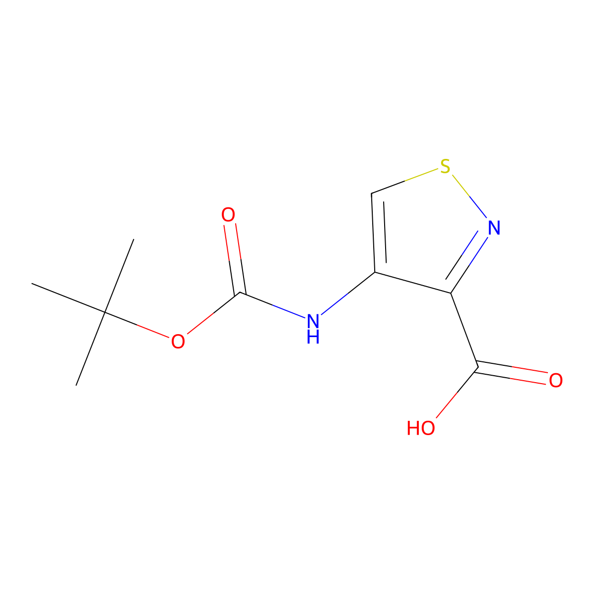 4-{[(Tert-butoxy)carbonyl]amino}-1,2-thiazole-3-carboxylic acid molecular structure, CAS 1432059-21-6