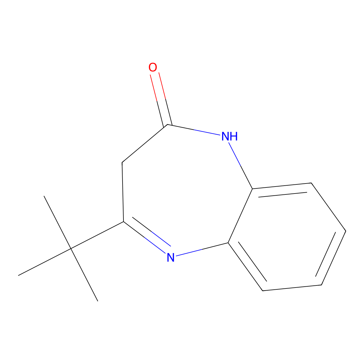 2H-1,5-Benzodiazepin-2-one, 4-(1,1-dimethylethyl)-1,3-dihydro- molecular structure, CAS 143206-34-2