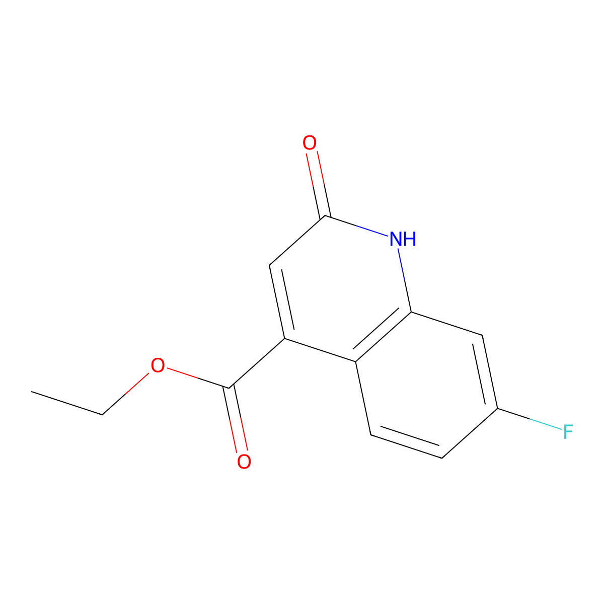 ethyl 7-fluoro-2-oxo-1H-quinoline-4-carboxylate molecular structure, CAS 1432060-48-4