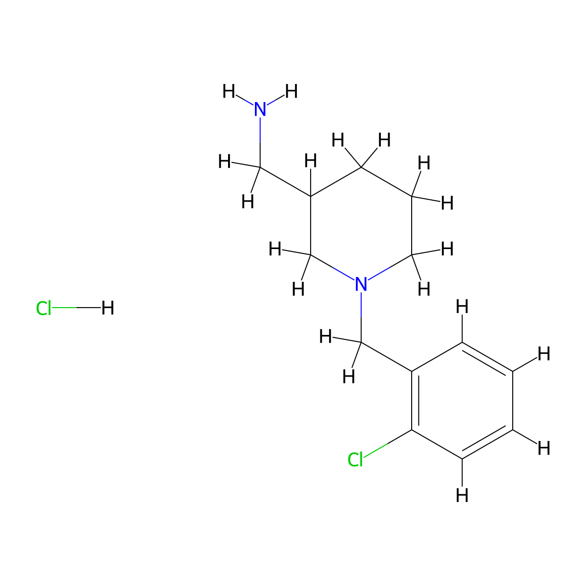 (1-(2-Chlorobenzyl)piperidin-3-yl)methanamine hydrochloride molecular structure, CAS 1432060-68-8