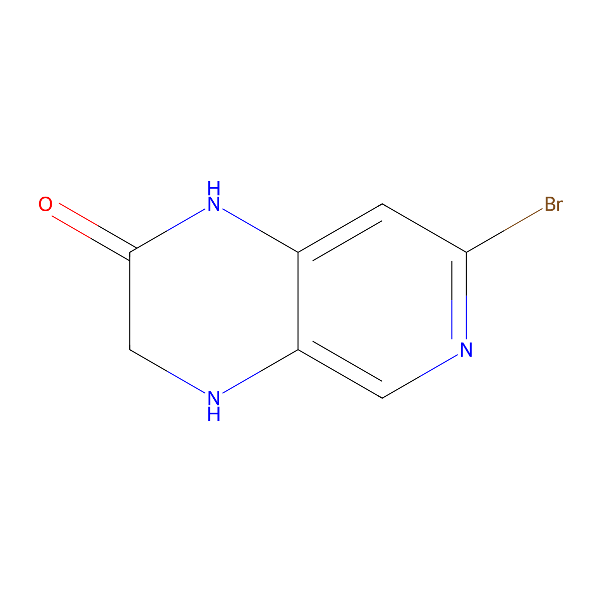 7-bromo-3,4-dihydropyrido(3,4-b)pyrazin-2(1H)-one molecular structure, CAS 1432060-74-6