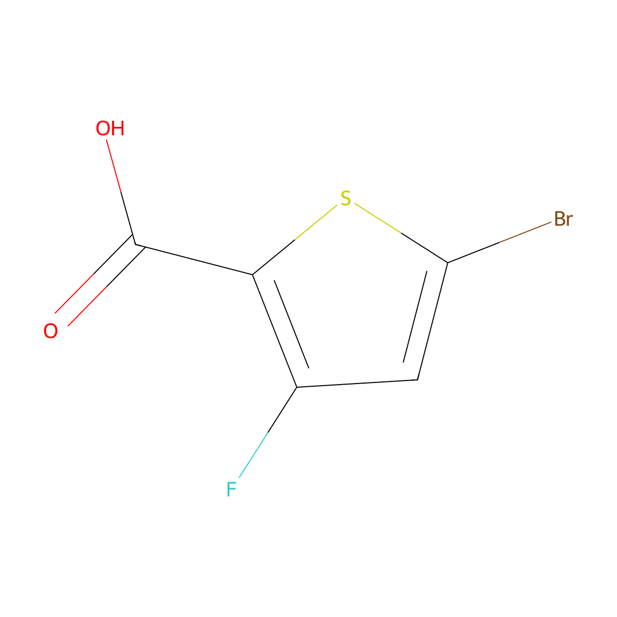 5-Bromo-3-fluorothiophene-2-carboxylic acid molecular structure, CAS 1432060-81-5