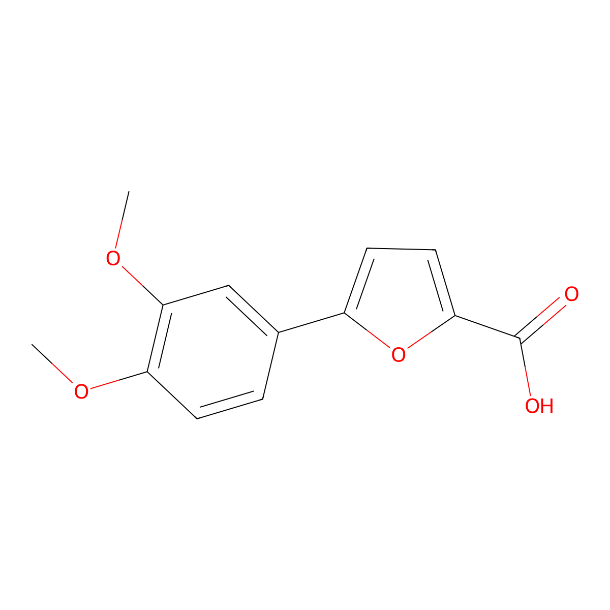 5-(3,4-Dimethoxyphenyl)furan-2-carboxylic acid molecular structure, CAS 1432061-01-2
