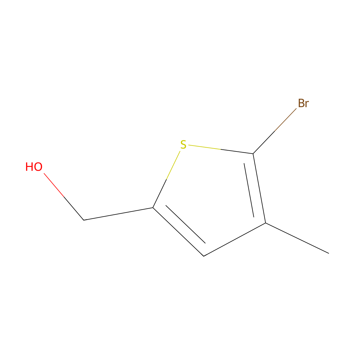 (5-Bromo-4-methylthiophen-2-yl)methanol molecular structure, CAS 1432062-10-6