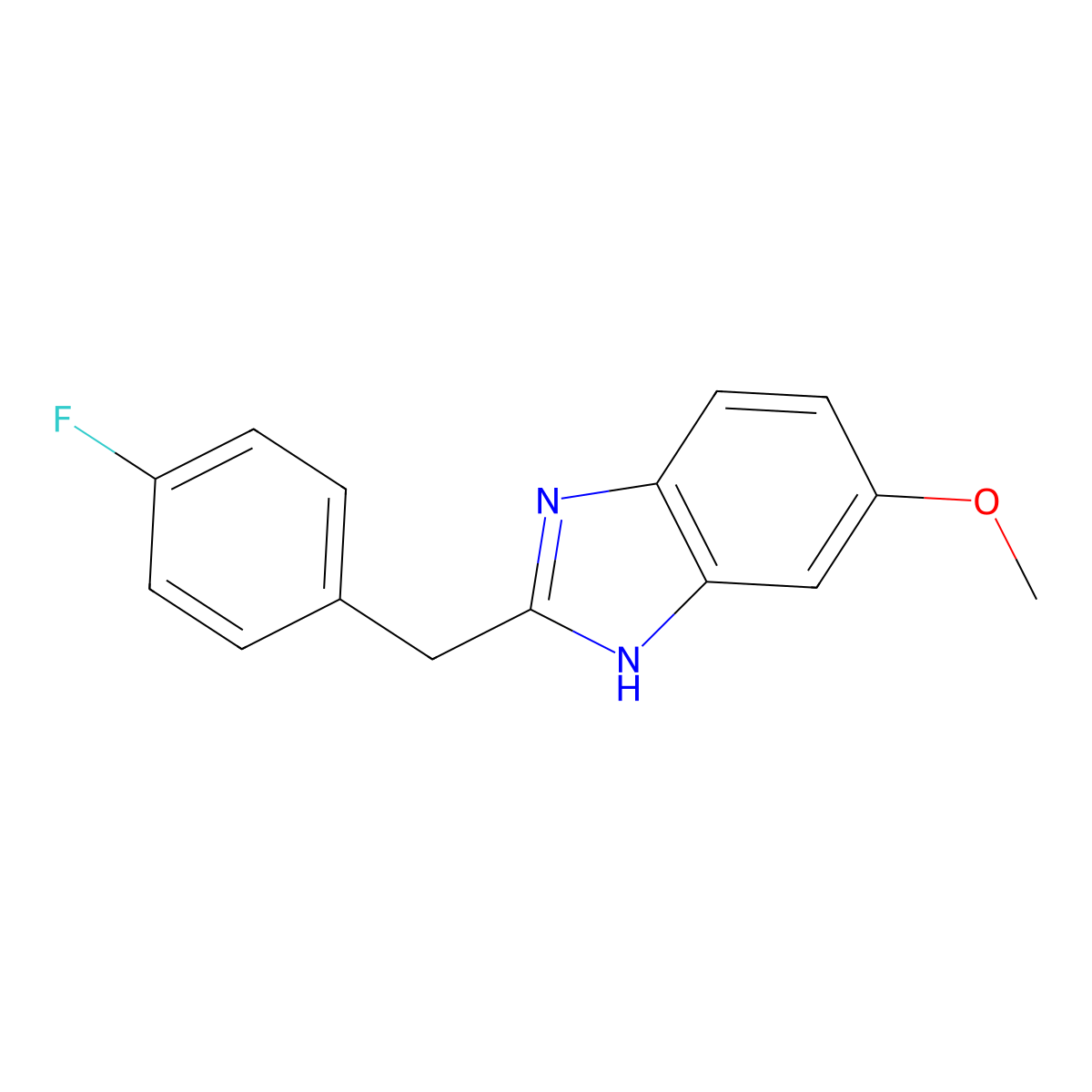 2-[(4-fluorophenyl)methyl]-5-methoxy-1H-1,3-benzodiazole molecular structure, CAS 1432062-11-7