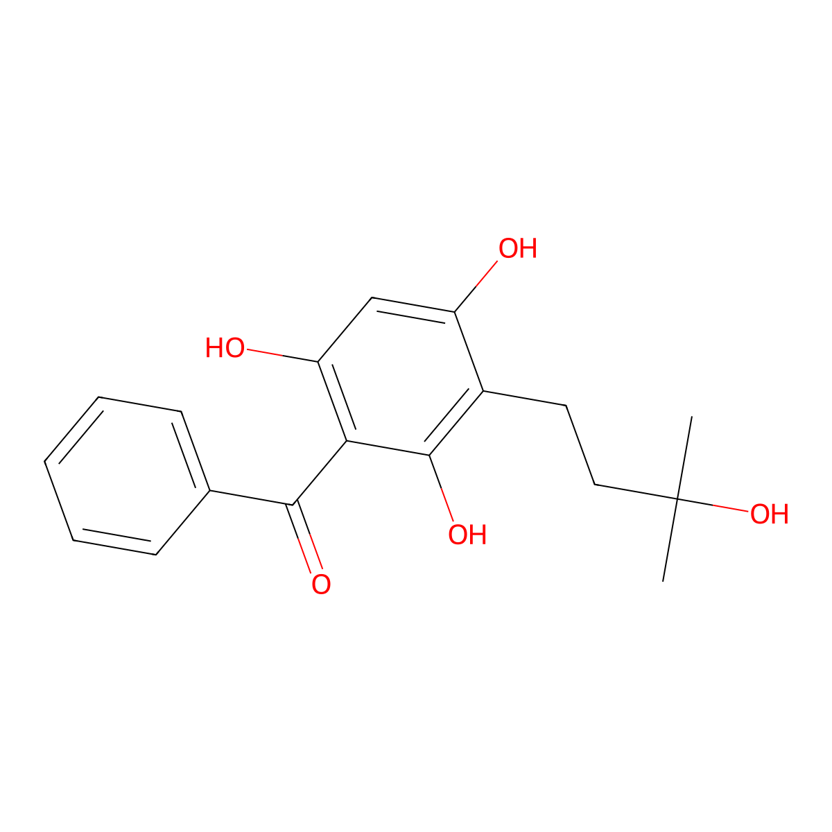 3-(3-Hydroxy-3-methylbutanyl)-2,4,6-trihydroxybenzophenone molecular structure, CAS 1432062-53-7
