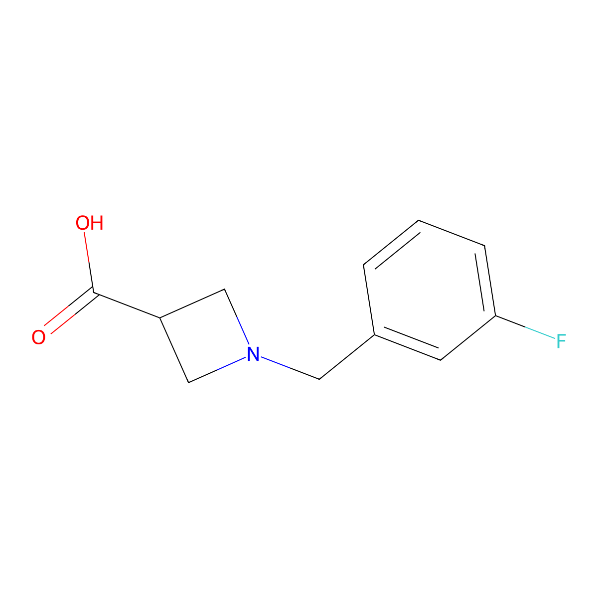 1-[(3-Fluorophenyl)methyl]azetidine-3-carboxylic acid molecular structure, CAS 1432063-73-4