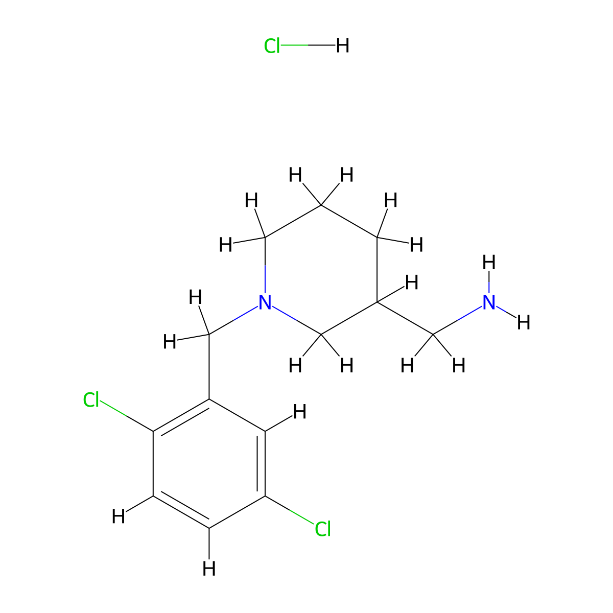 (1-(2,5-Dichlorobenzyl)piperidin-3-yl)methanamine hydrochloride molecular structure, CAS 1432064-13-5