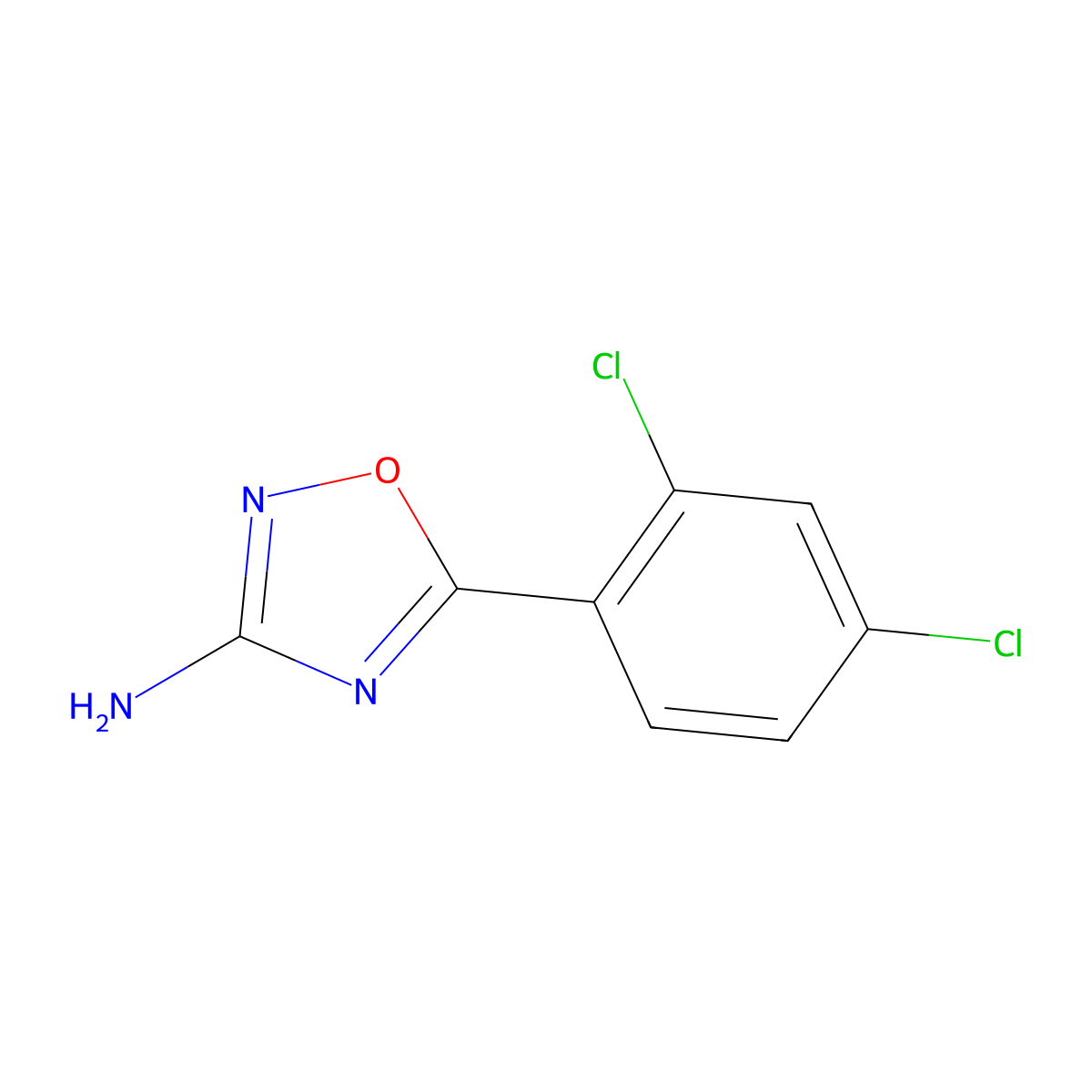 5-(2,4-Dichlorophenyl)-1,2,4-oxadiazol-3-amine molecular structure, CAS 1432064-86-2