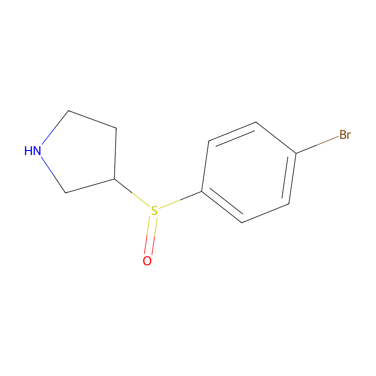 3-(4-Bromobenzenesulfinyl)pyrrolidine molecular structure, CAS 1432065-25-2