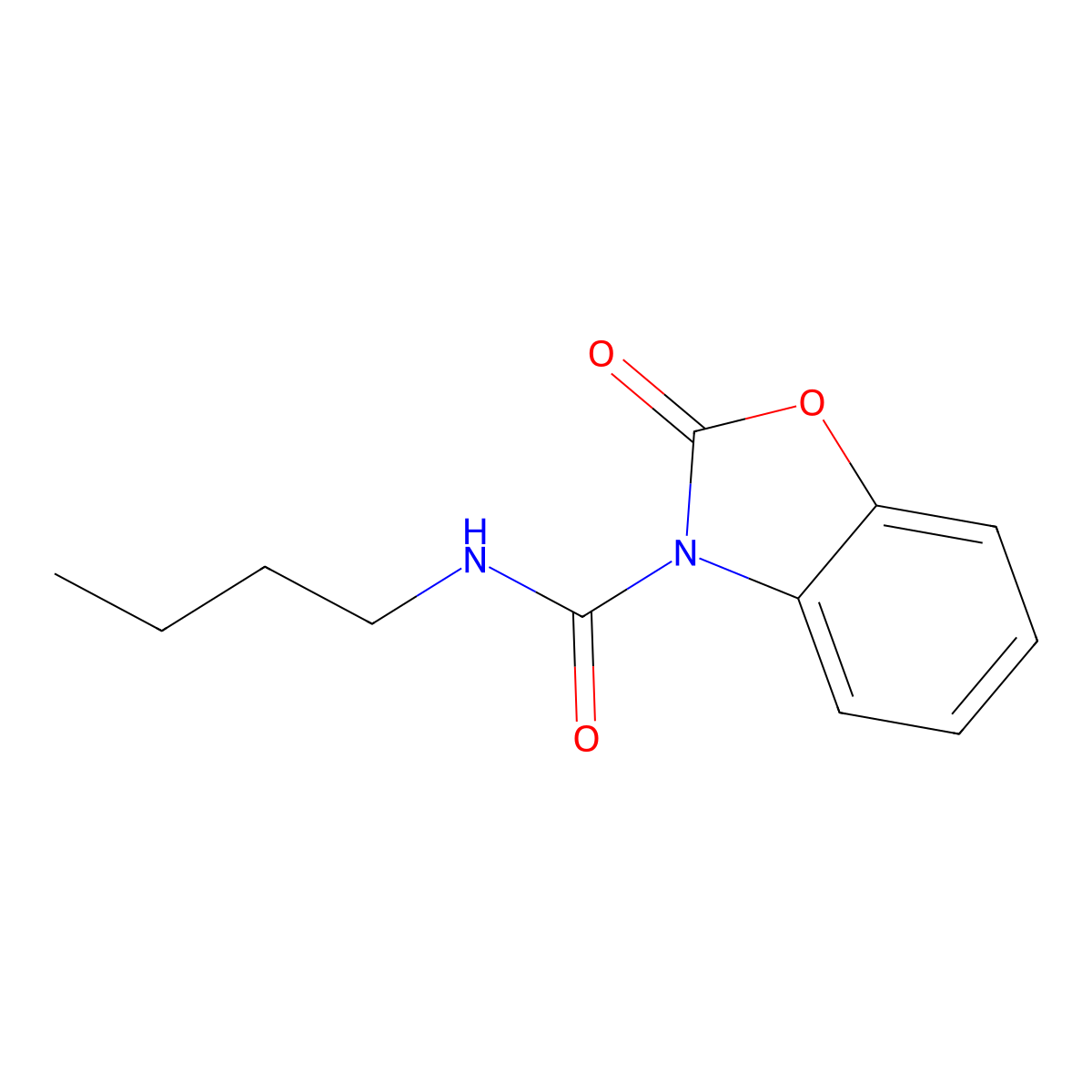 3(2H)-Benzoxazolecarboxamide, N-butyl-2-oxo- molecular structure, CAS 143207-32-3