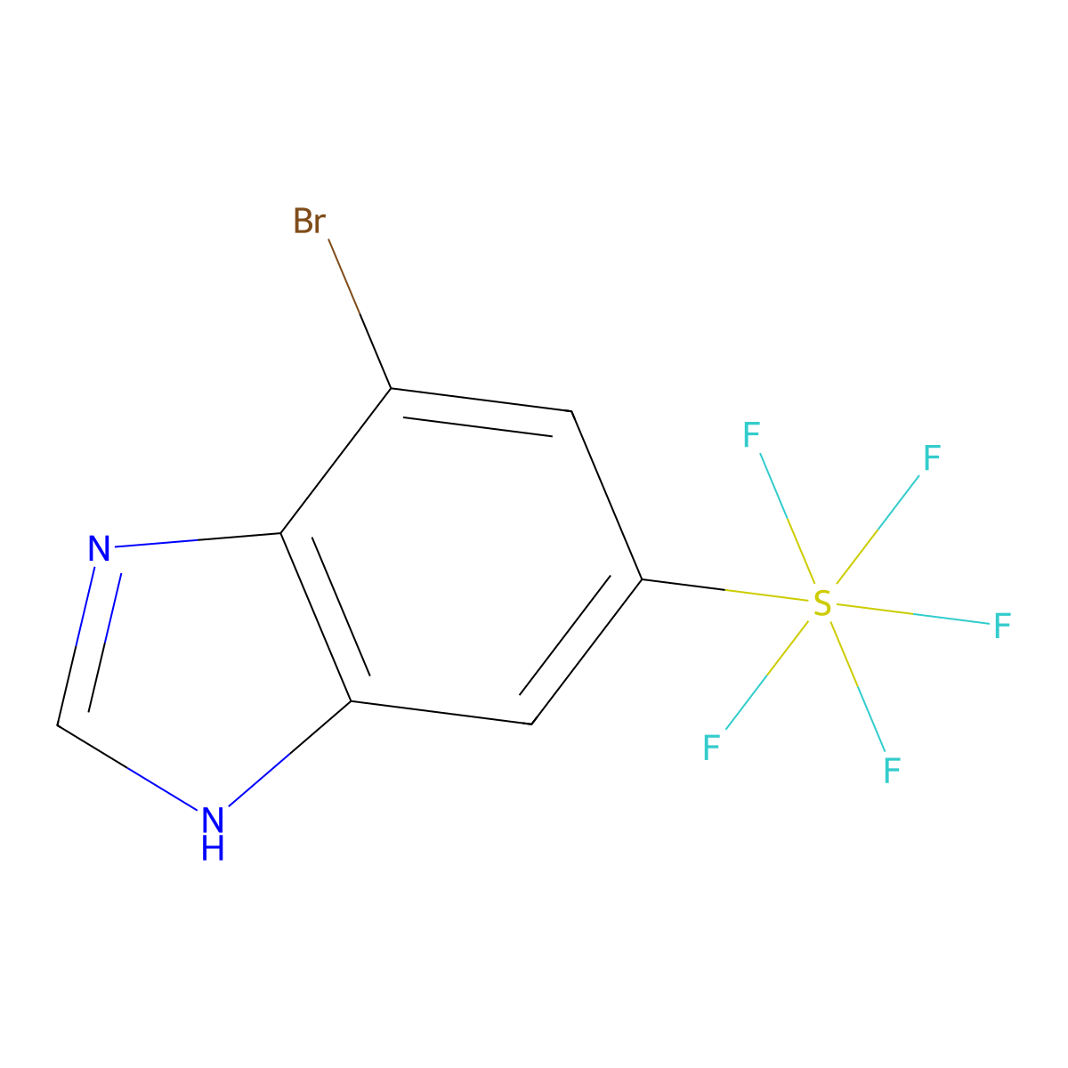 4-Bromo-6-(pentafluorothio)-1H-benzimidazole molecular structure, CAS 1432075-84-7
