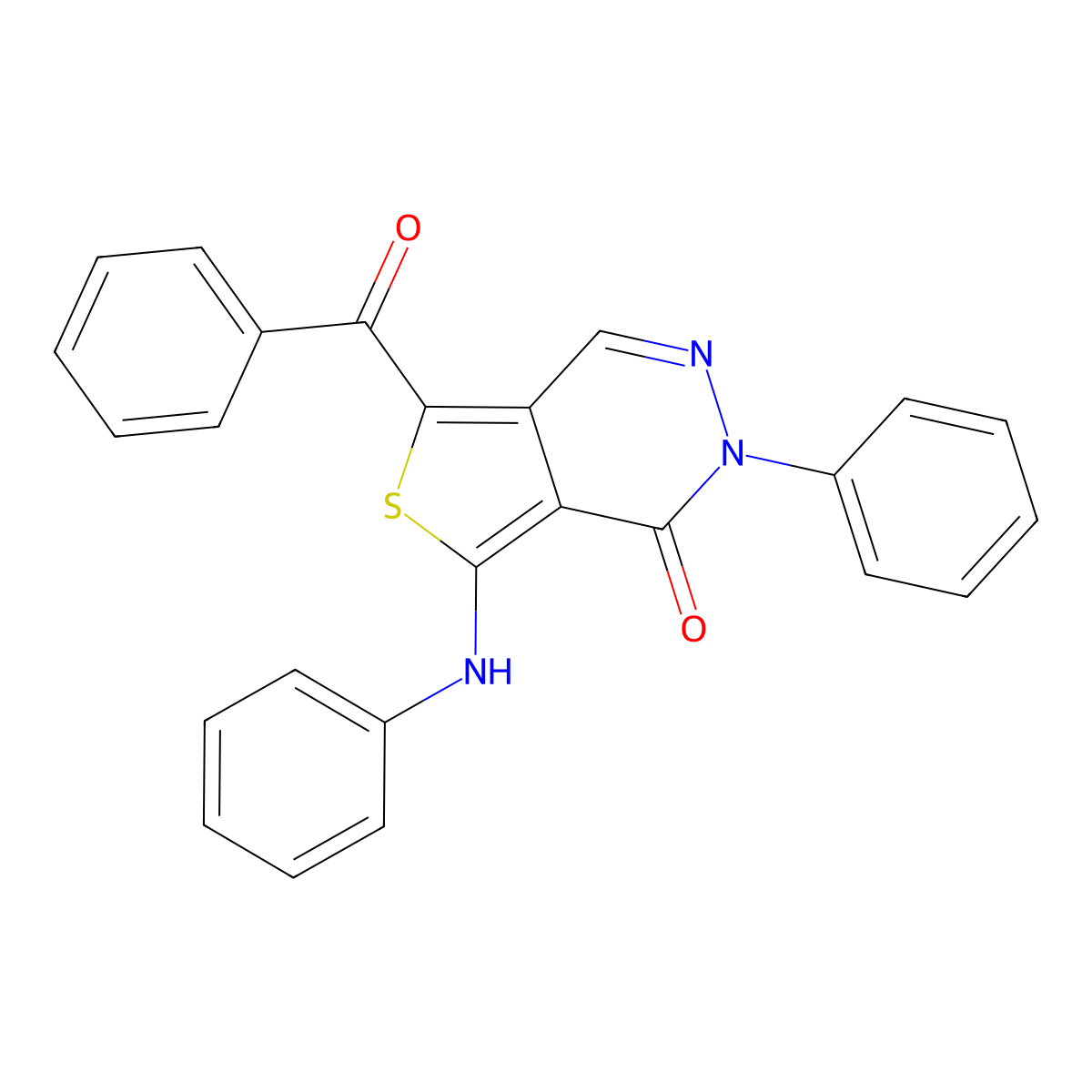 7-Anilino-5-benzoyl-2-phenylthieno[3,4-d]pyridazin-1(2H)-one molecular structure, CAS 143208-46-2