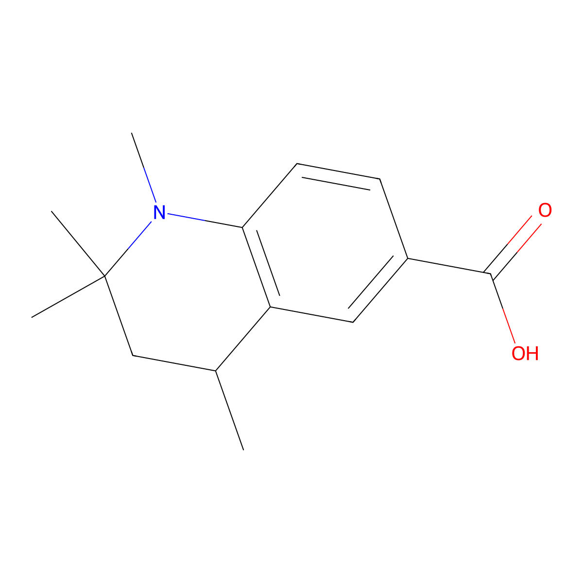 1,2,2,4-Tetramethyl-1,2,3,4-tetrahydroquinoline-6-carboxylic acid molecular structure, CAS 1432089-05-8