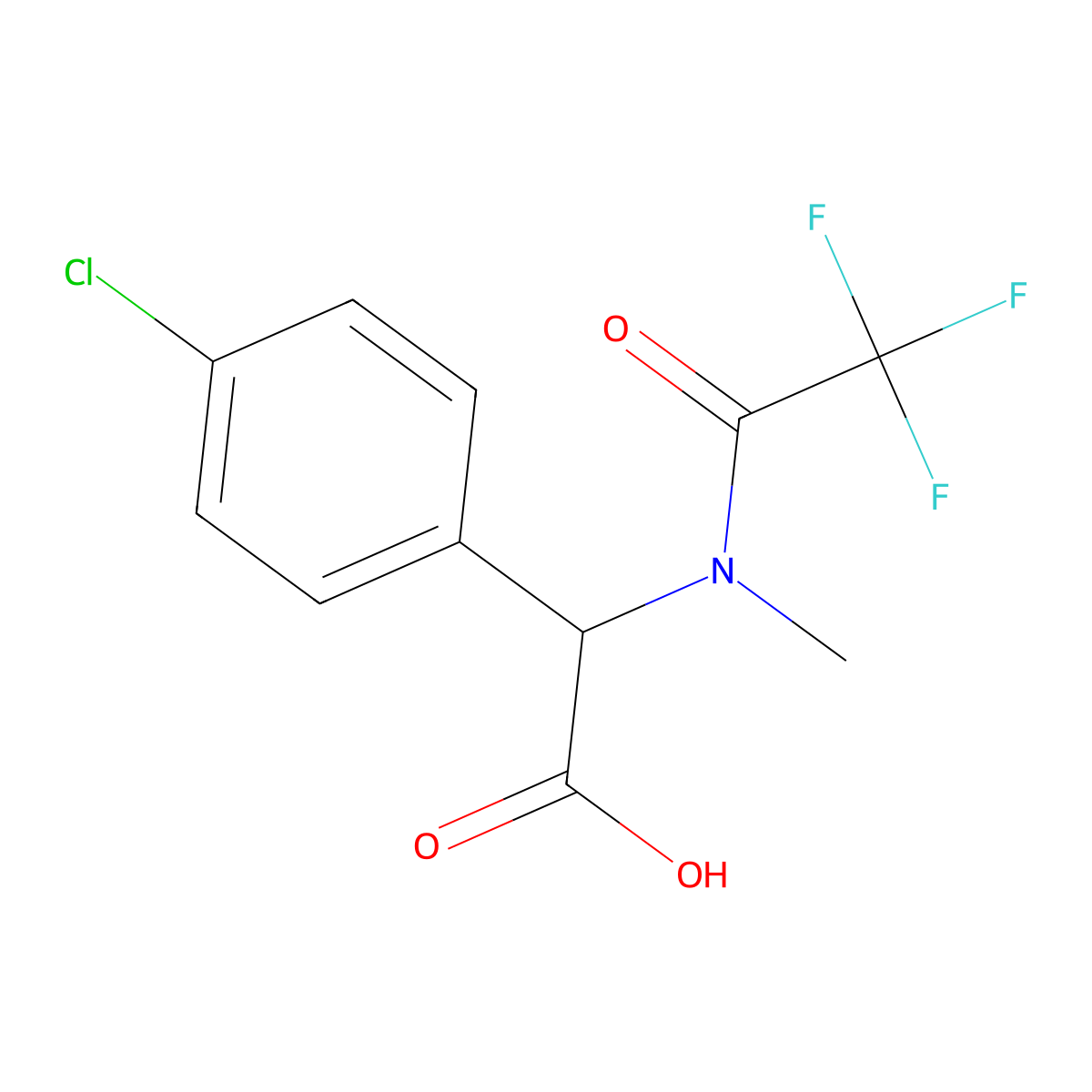 4-Chloro-alpha-[methyl(trifluoroacetyl)amino]-benzeneacetic acid molecular structure, CAS 143209-98-7