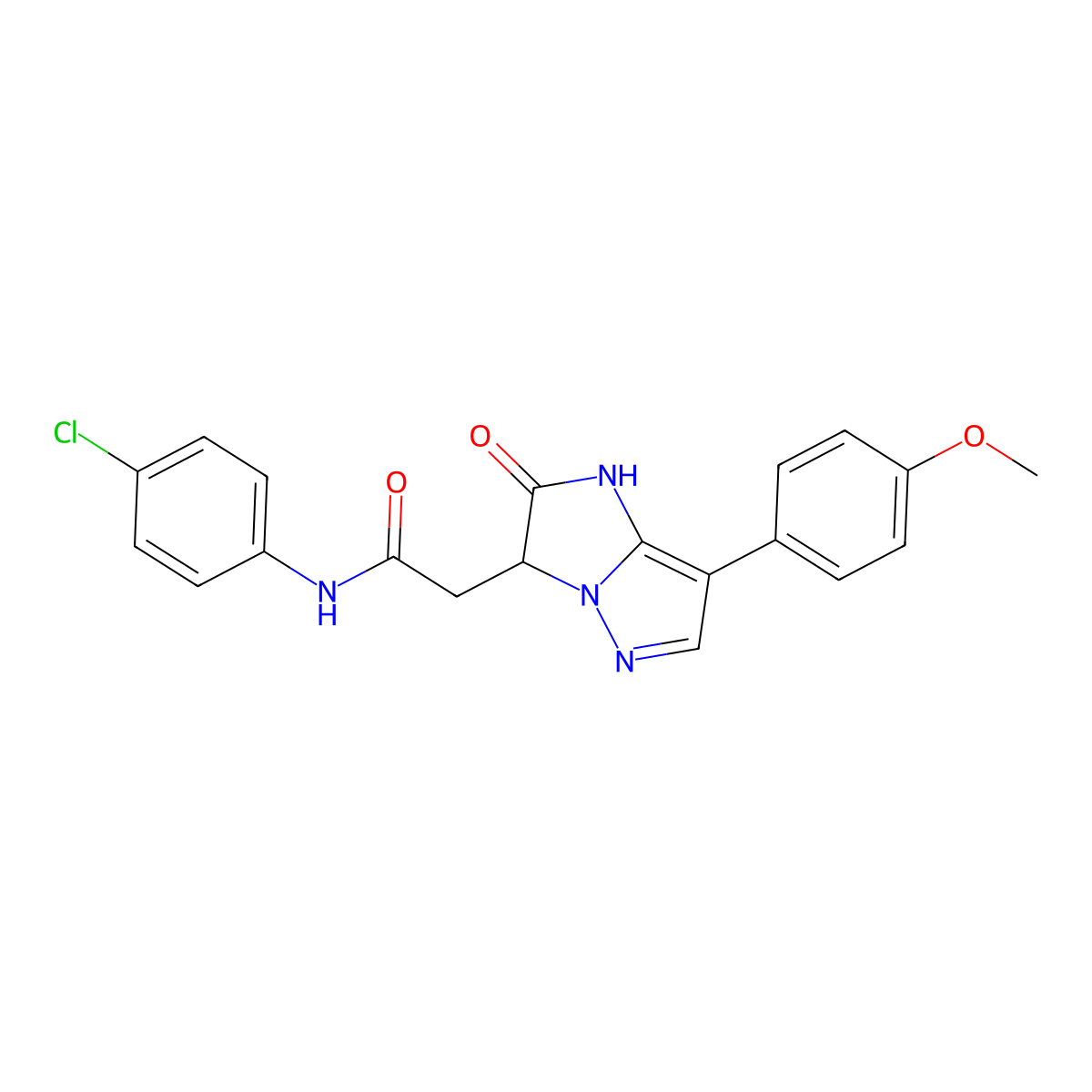 N-(4-chlorophenyl)-2-[7-(4-methoxyphenyl)-2-oxo-1H,2H,3H-pyrazolo[1,5-a]imidazol-3-yl]acetamide molecular structure, CAS 1432095-55-0