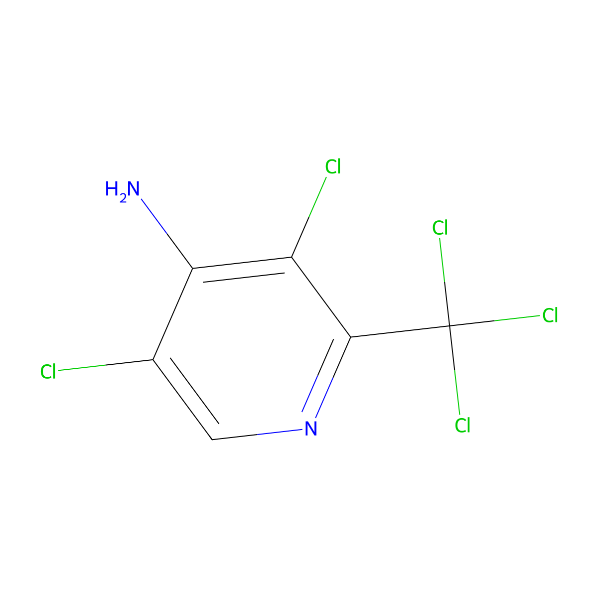 4-Amino-3,5-dichloro-2-(trichloromethyl)pyridine molecular structure, CAS 14321-05-2