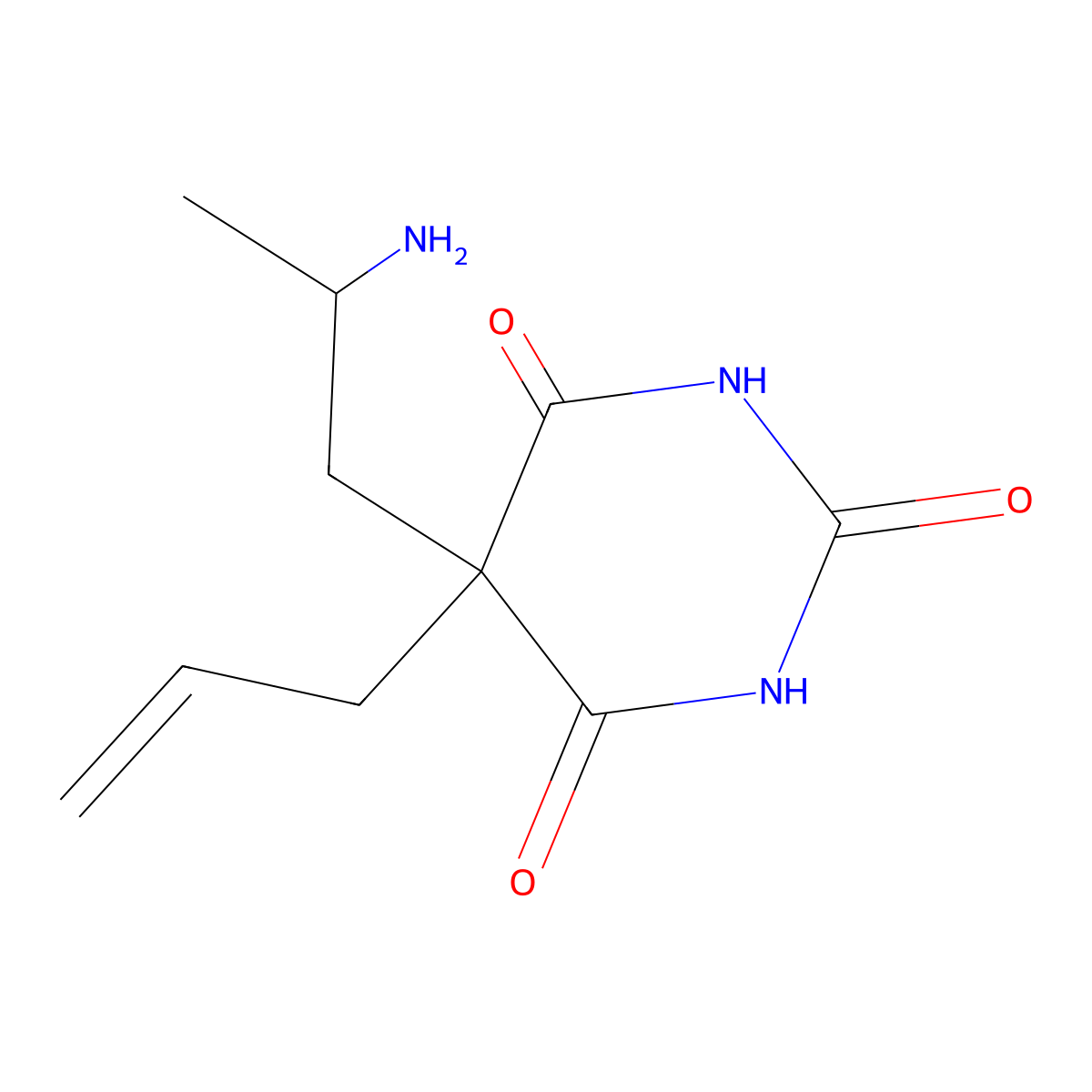 5-(2-Aminopropyl)-5-(2-propen-1-yl)-2,4,6(1H,3H,5H)-pyrimidinetrione molecular structure, CAS 14321-29-0