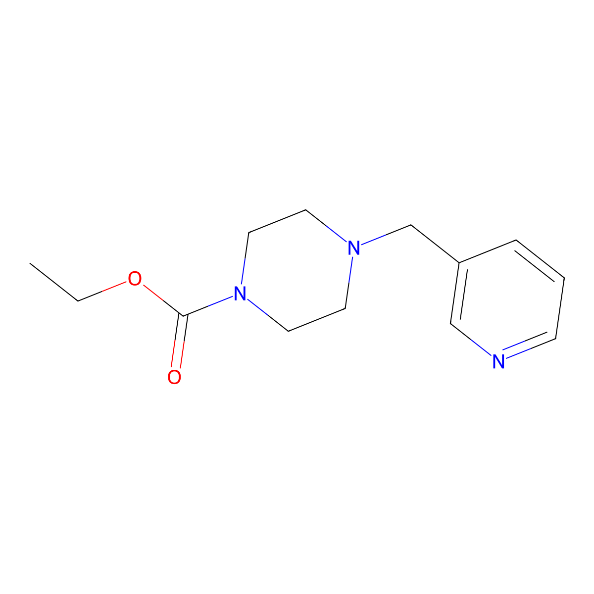 Ethyl 4-(3-pyridinylmethyl)-1-piperazinecarboxylate molecular structure, CAS 143210-49-5