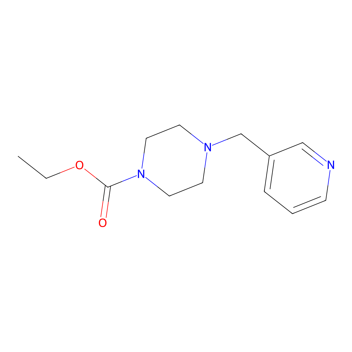 Ethyl 4-(3-pyridinylmethyl)-1-piperazinecarboxylate molecular structure, CAS 143210-49-5