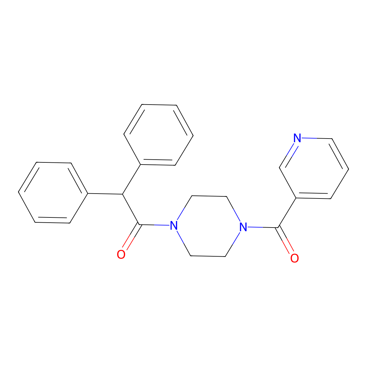 1-(Diphenylacetyl)-4-(3-pyridinylcarbonyl)piperazine molecular structure, CAS 143210-50-8